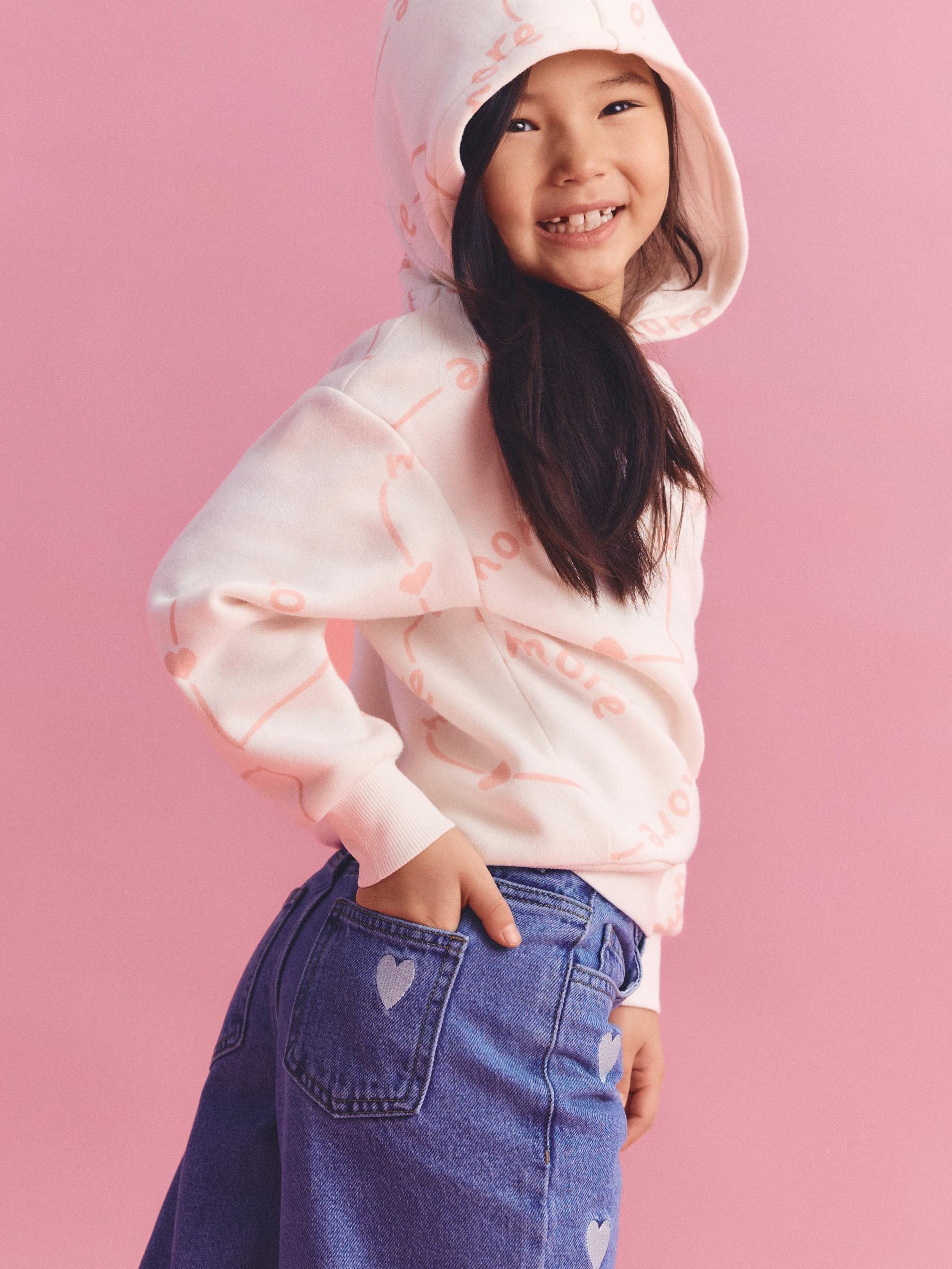 Blue Wide Leg Jeans With Embroidery Detailing, Blue, large image number 2