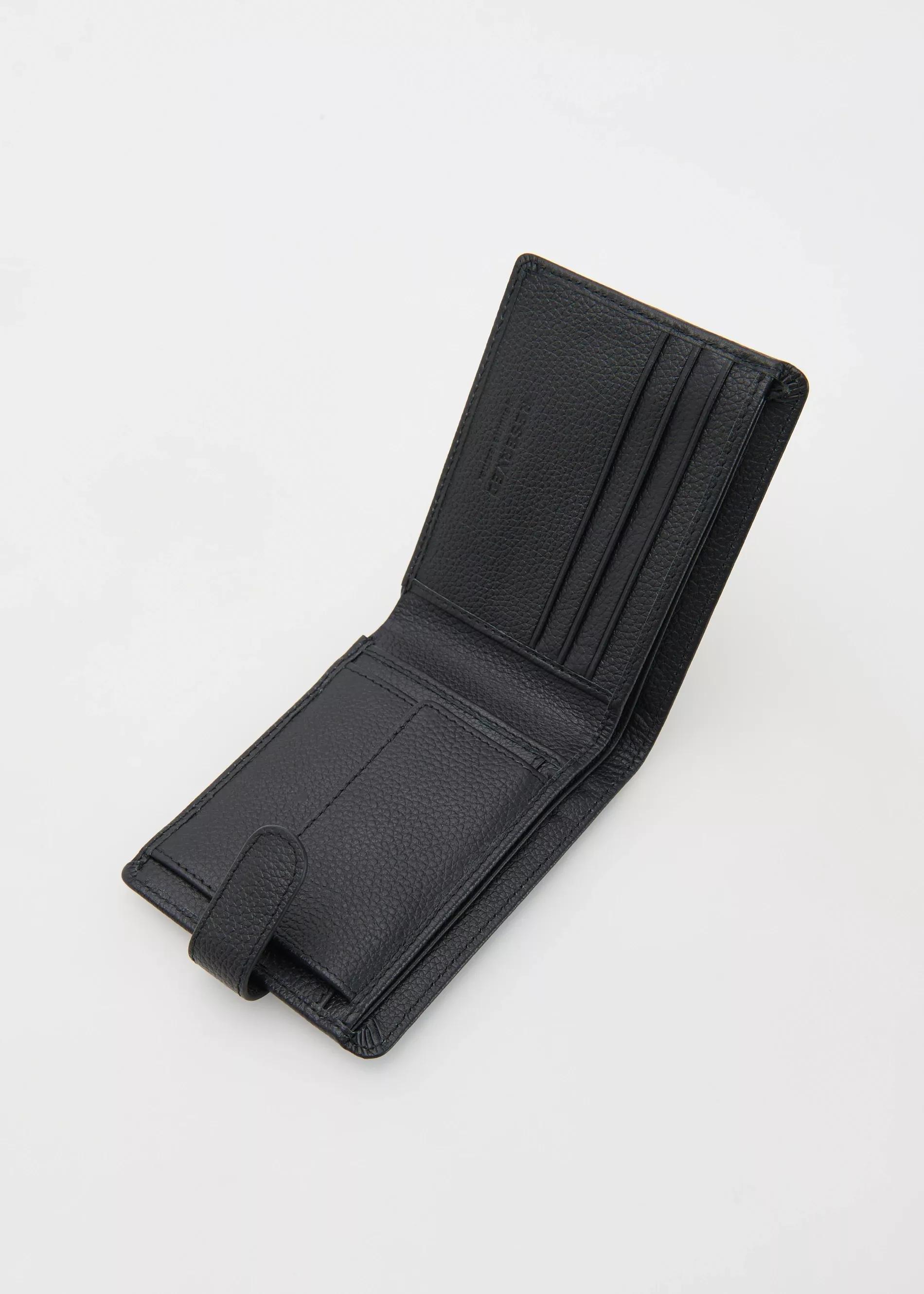 Black Leather Wallet, Black, large image number 1