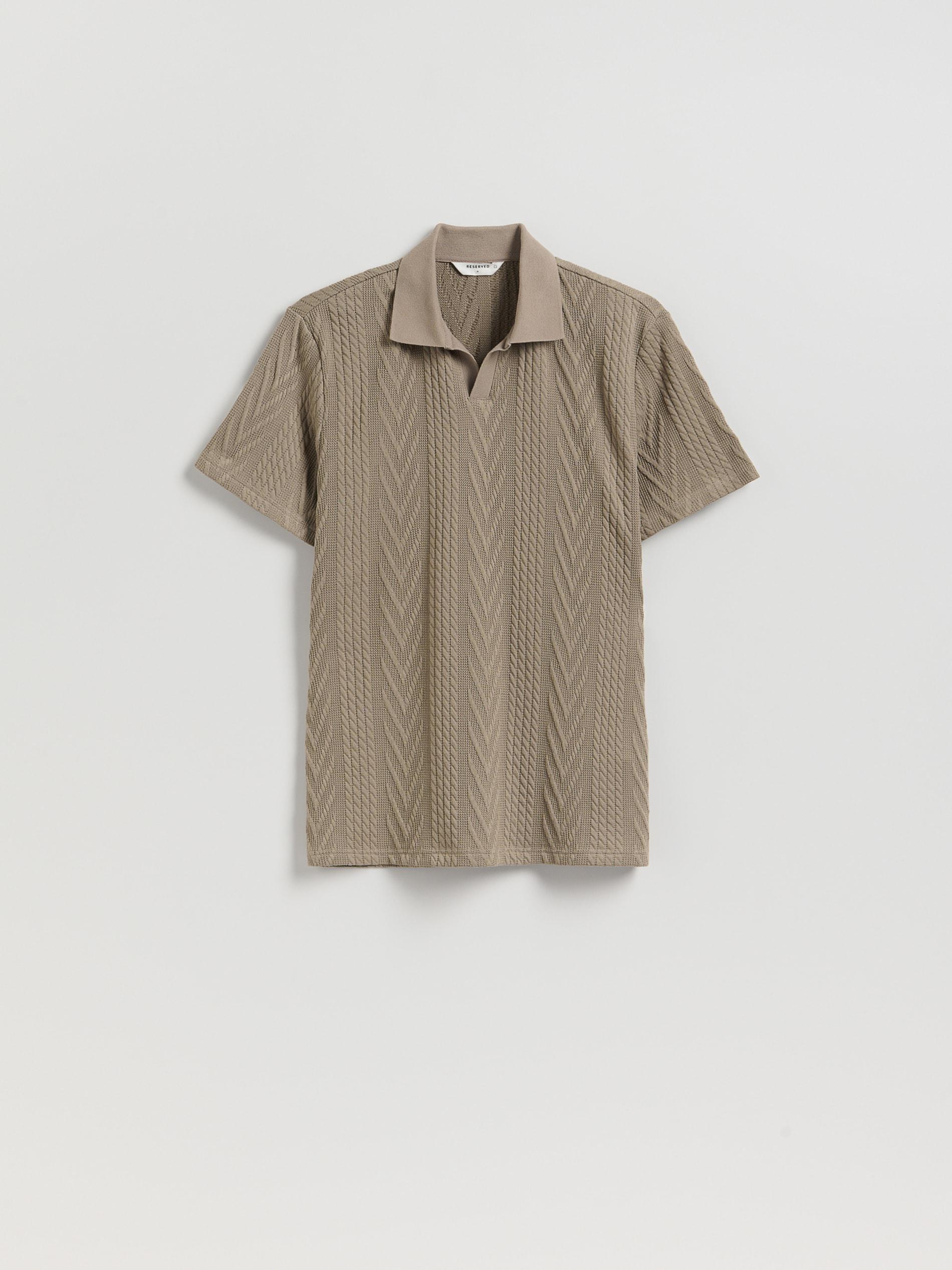 Beige Comfort Fit Structural Fabric Polo Shirt, Beige, large image number 4