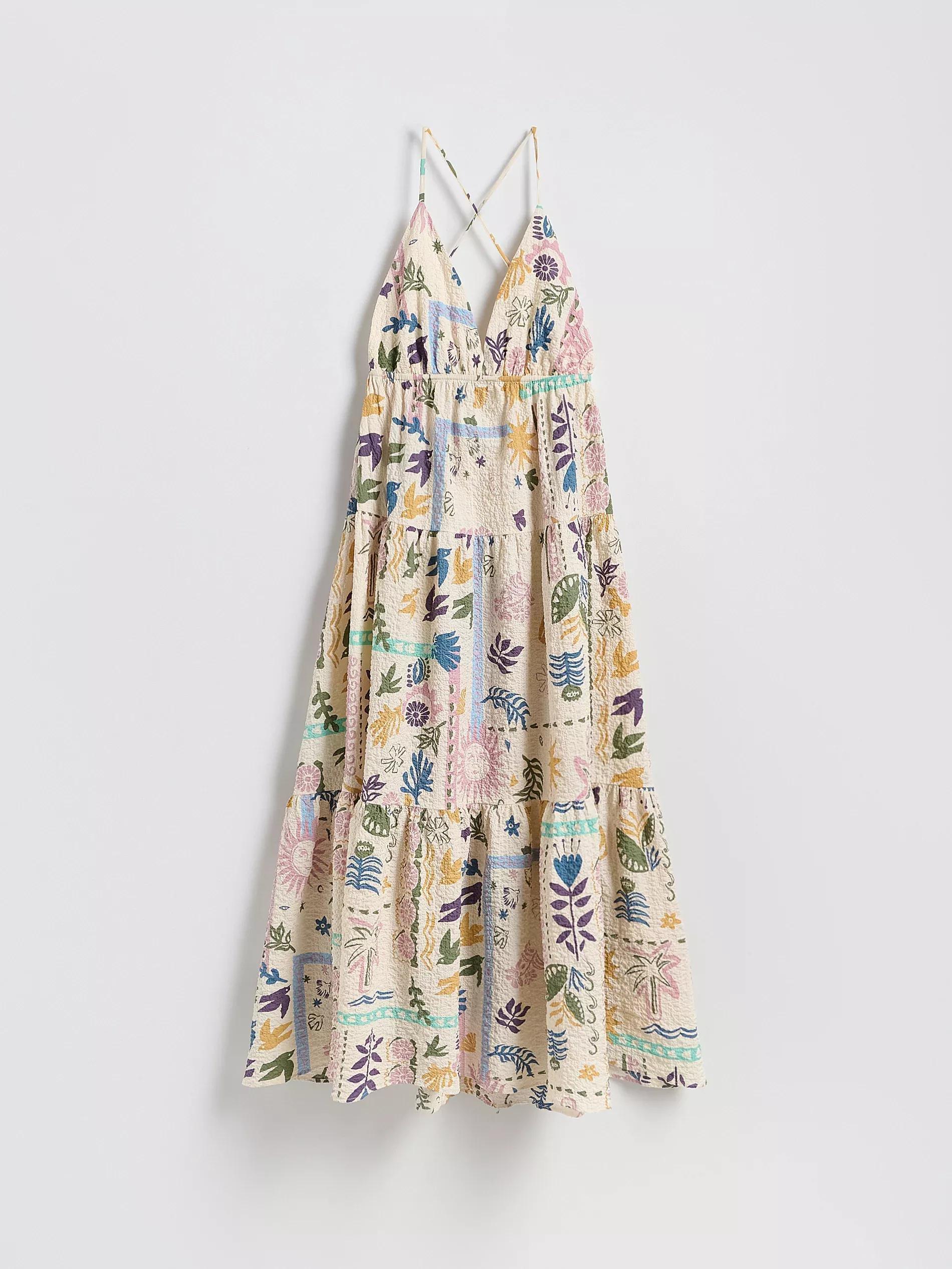 Multicolour Patterned Maxi Dress, , large image number 0