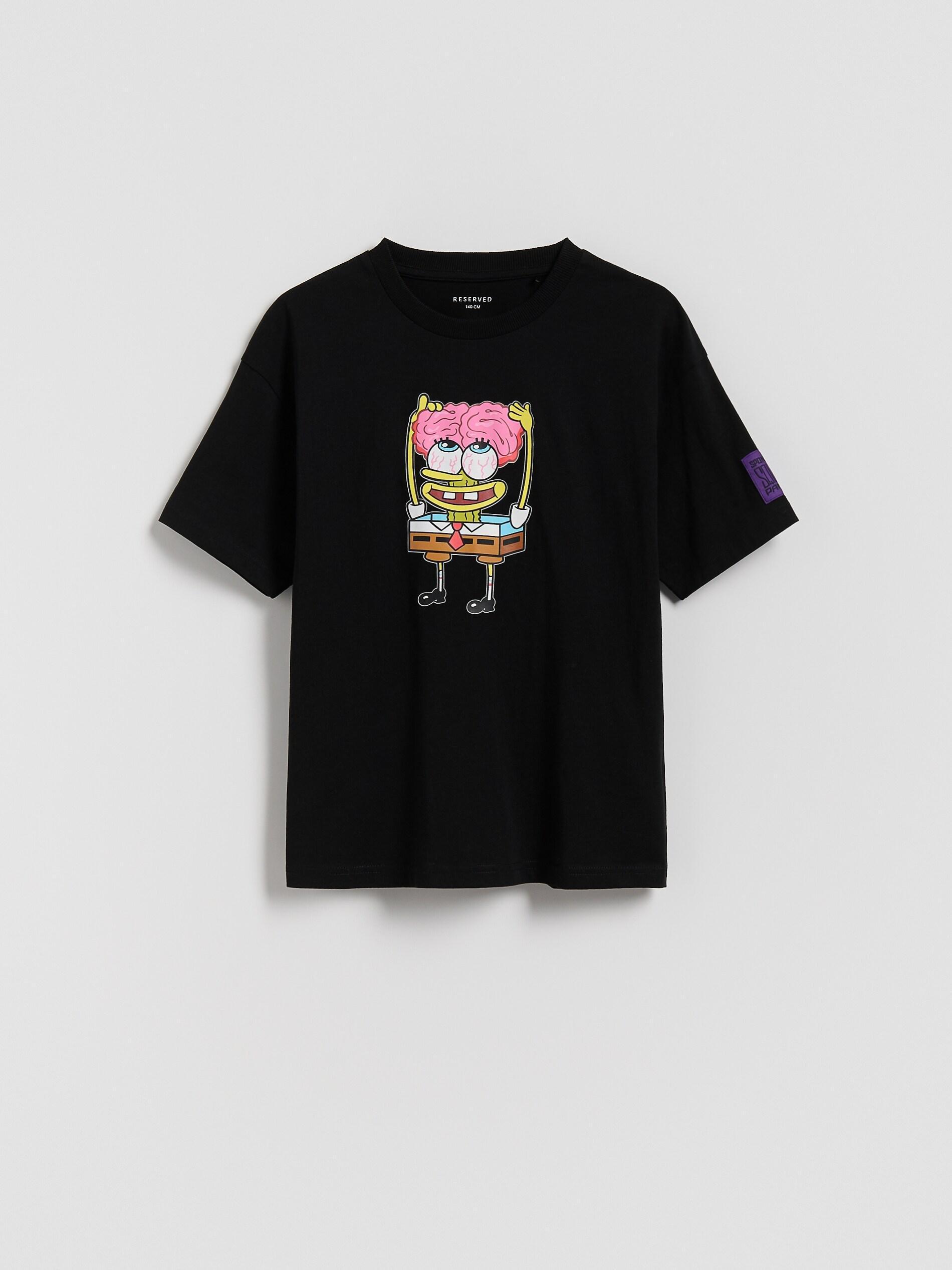 Black Spongebob T-Shirt, Black, medium