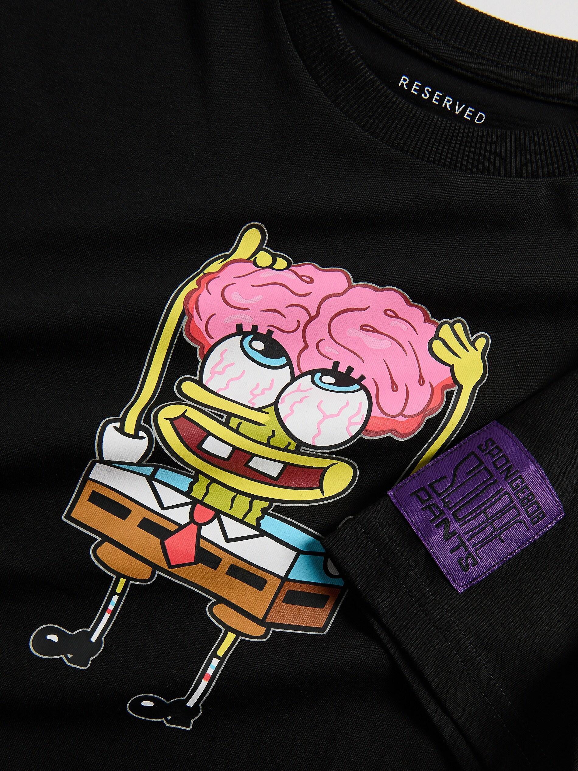 Black Spongebob T-Shirt, Black, medium