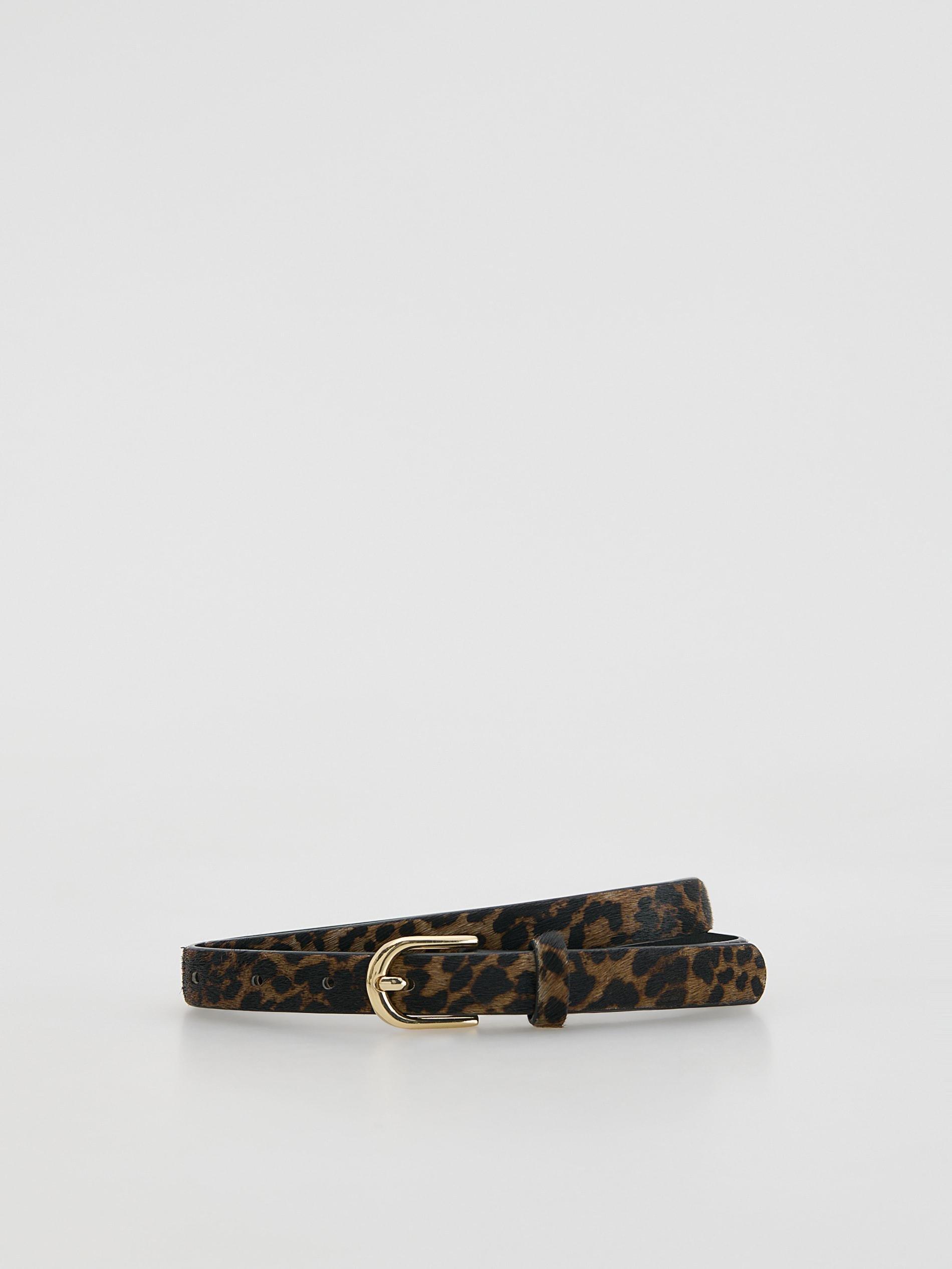 Multicolour Leather Belt With Animal Pattern, Multicolor, medium