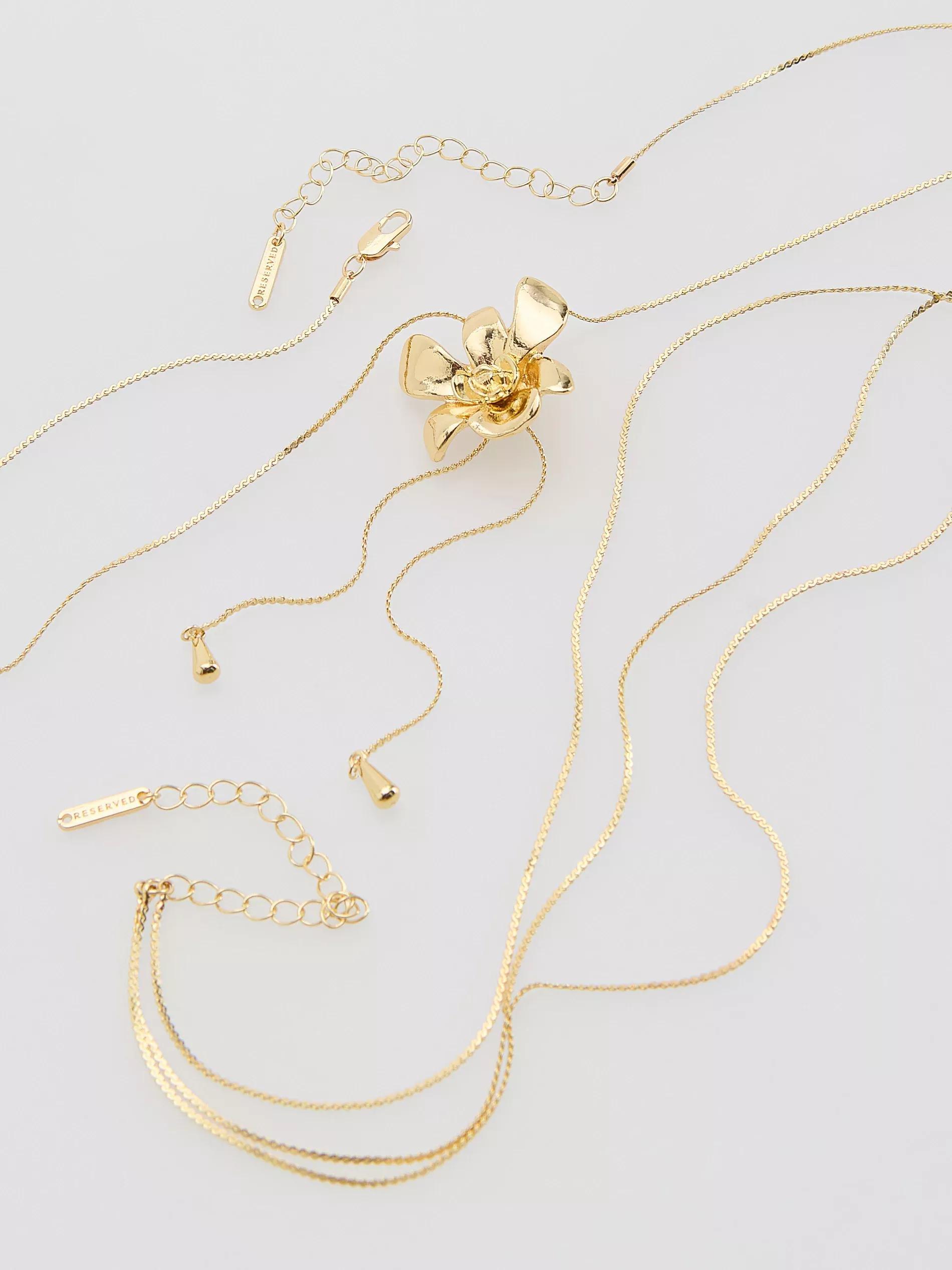 GOLDEN Necklaces set, Golden, large image number 1