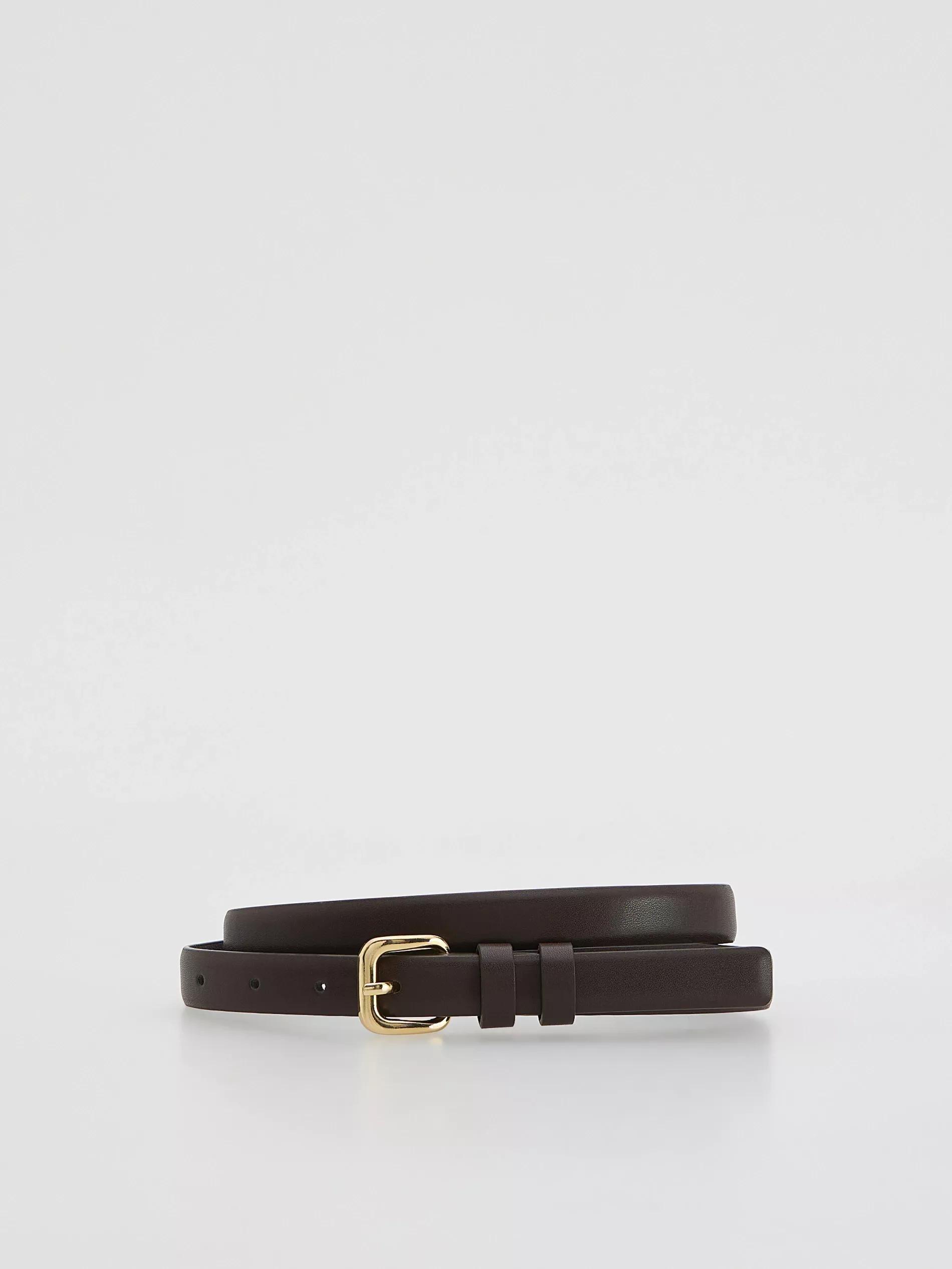 Brown Combined Materials Belt, Brown, medium