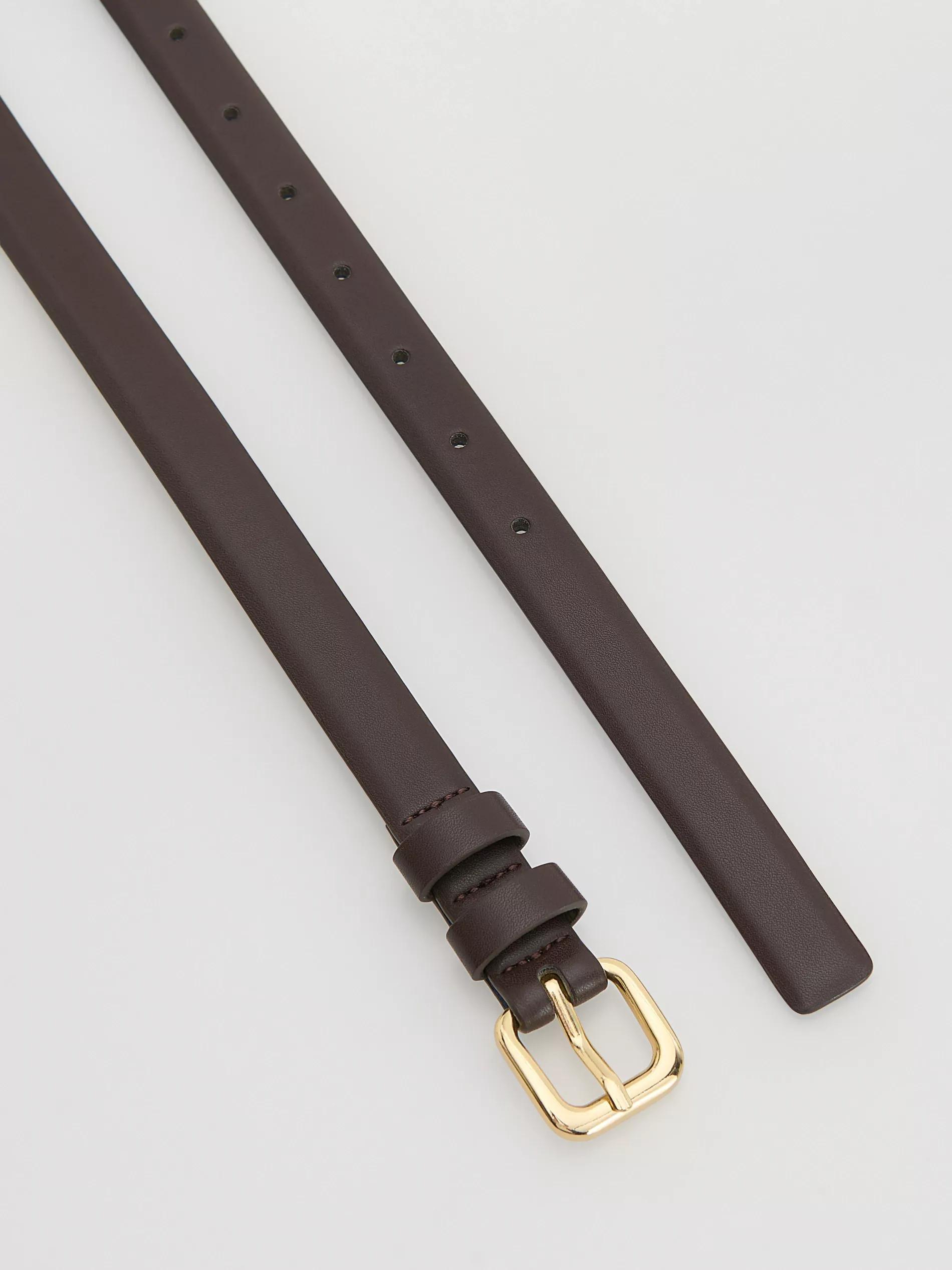 Brown Combined Materials Belt, Brown, medium