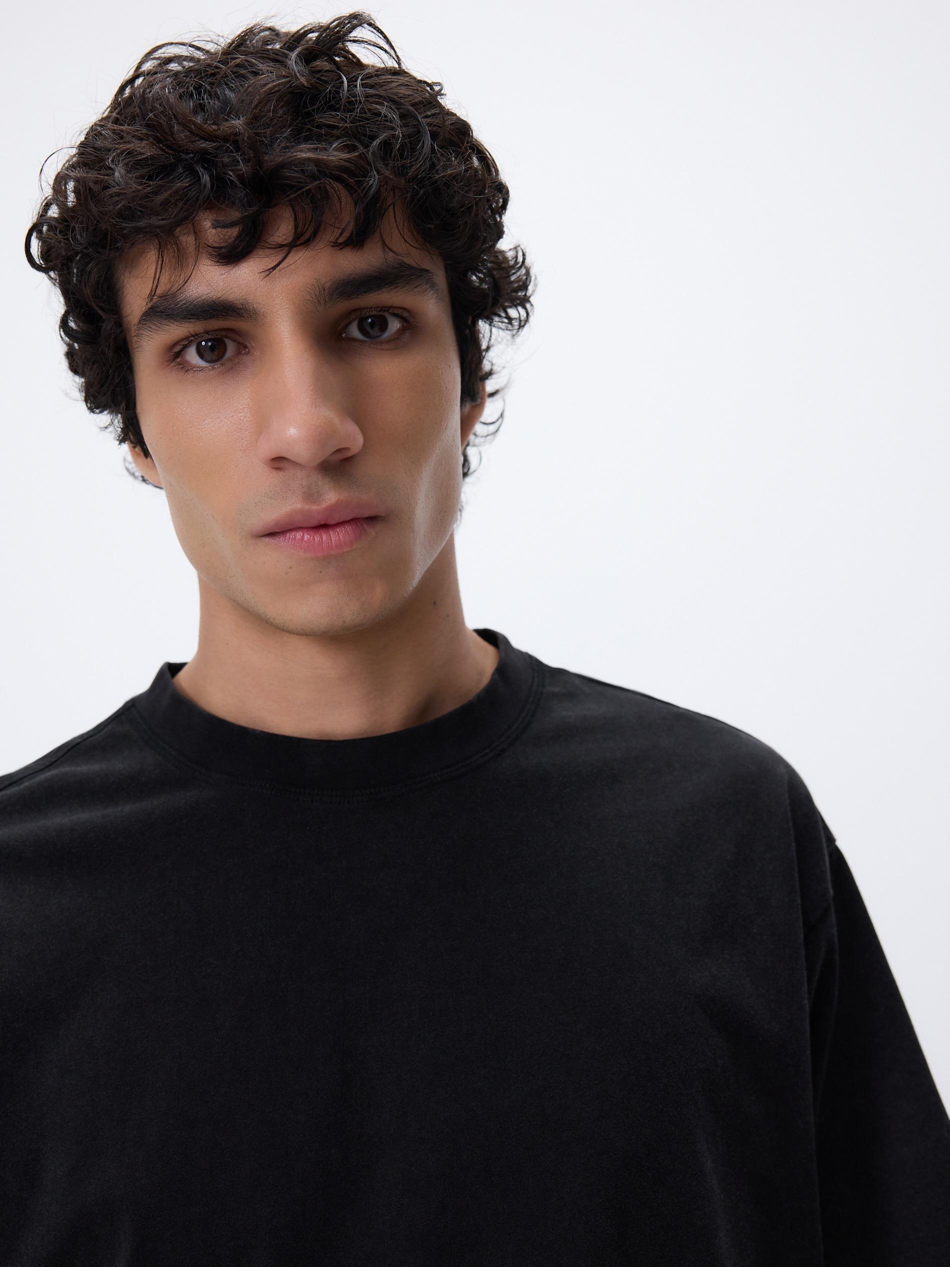 Black Boxy T-Shirt, Black, large image number 0