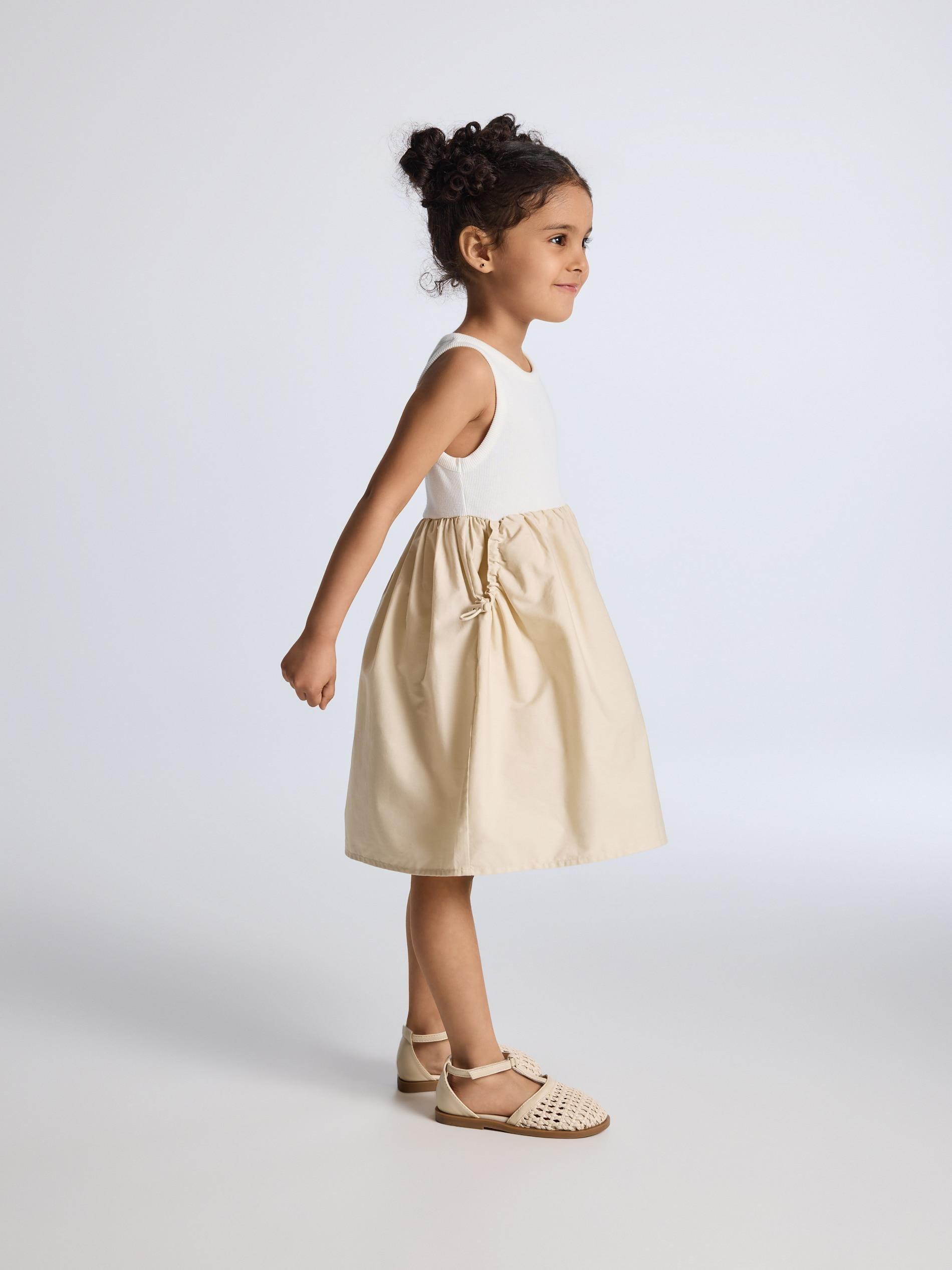 Beige Cotton Dress, Beige, large image number 3