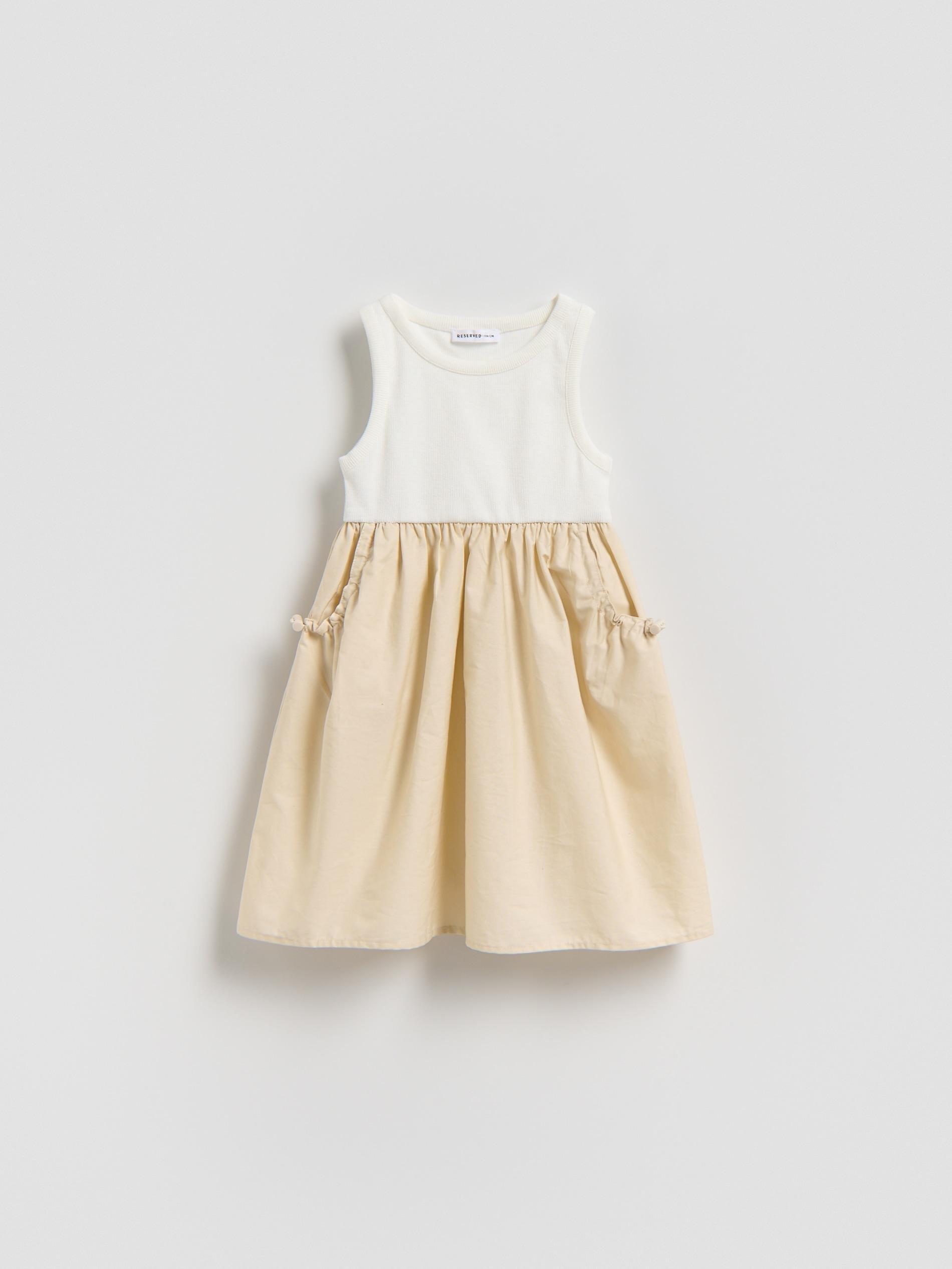 Beige Cotton Dress, Beige, large image number 4