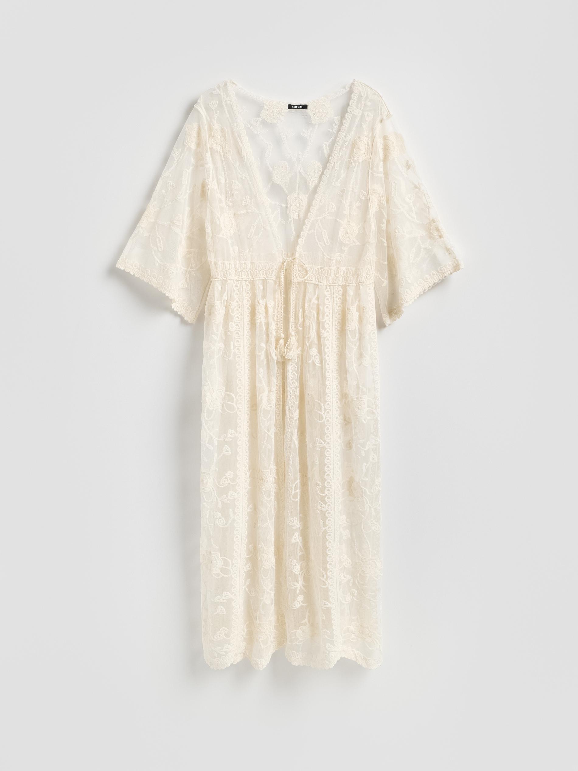 Cream Beach Cover Up, Ivory, large image number 0