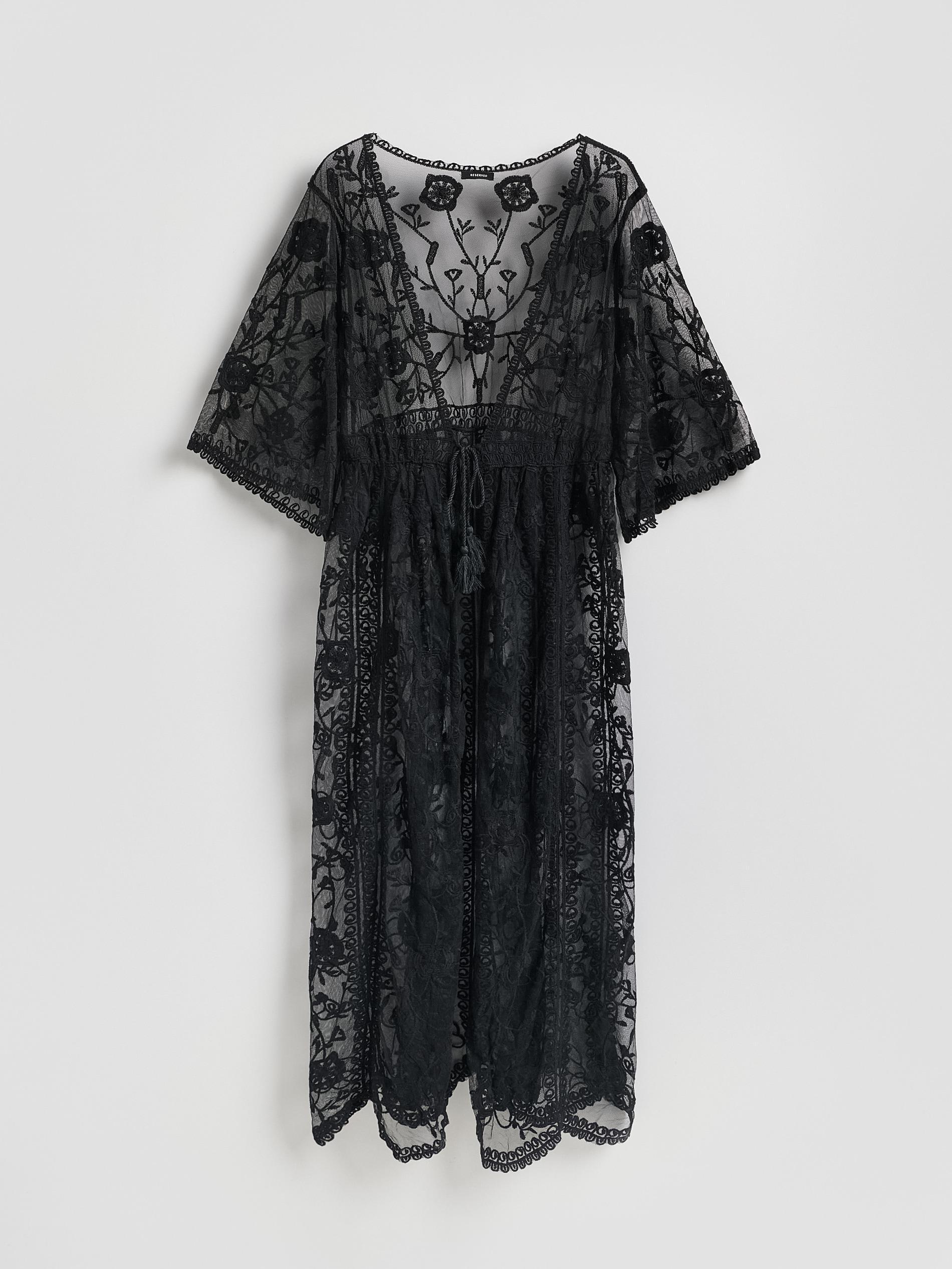 Black Beach Cover Up, Black, large image number 0
