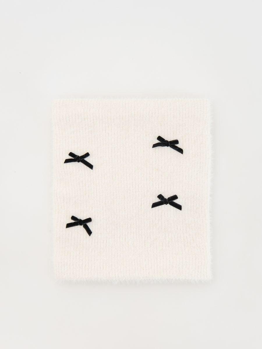 Beige Muffler,Kids Girl, Ivory, large image number 1