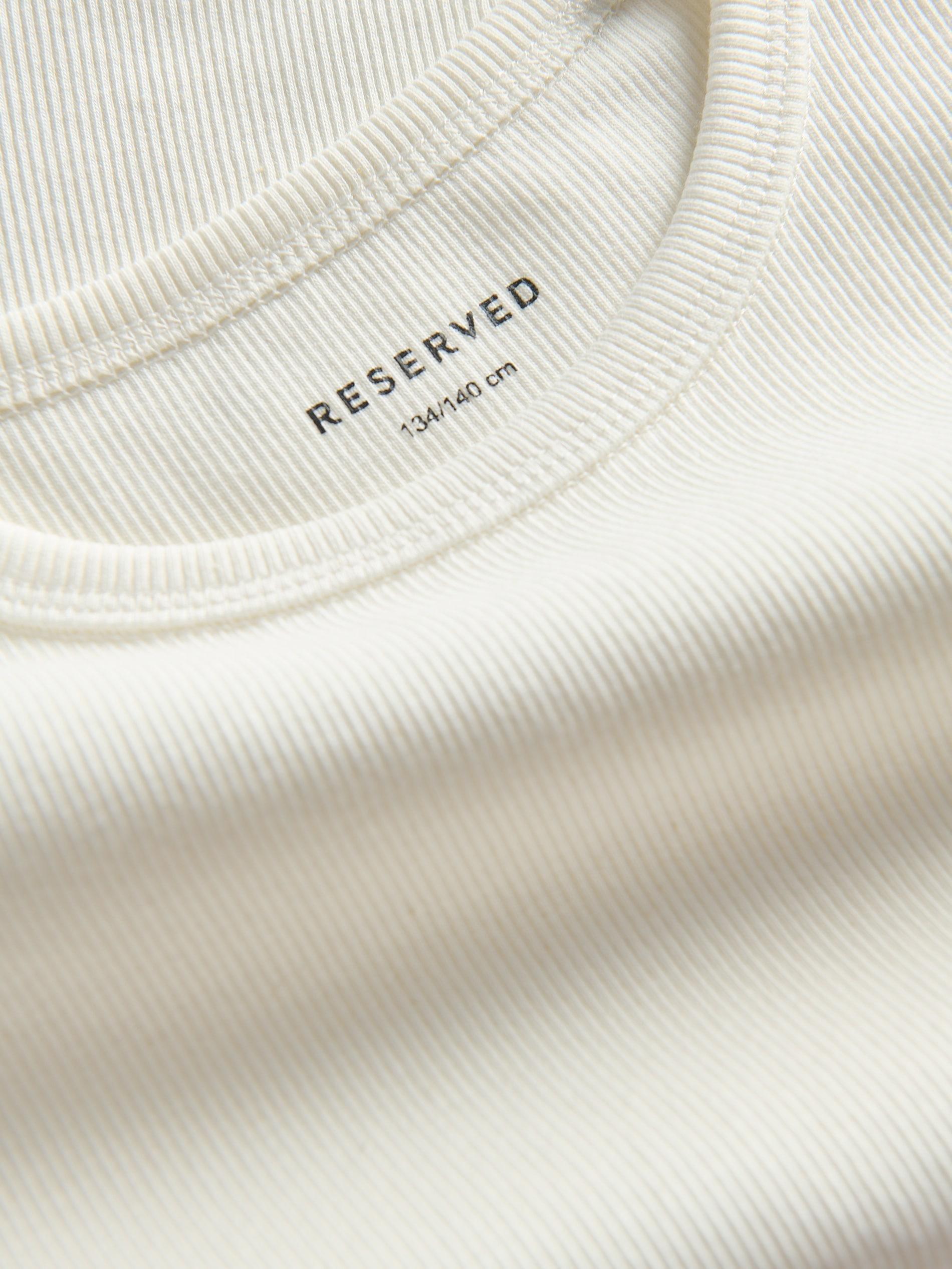 Cream Striped Knit T-Shirt, , large image number 1