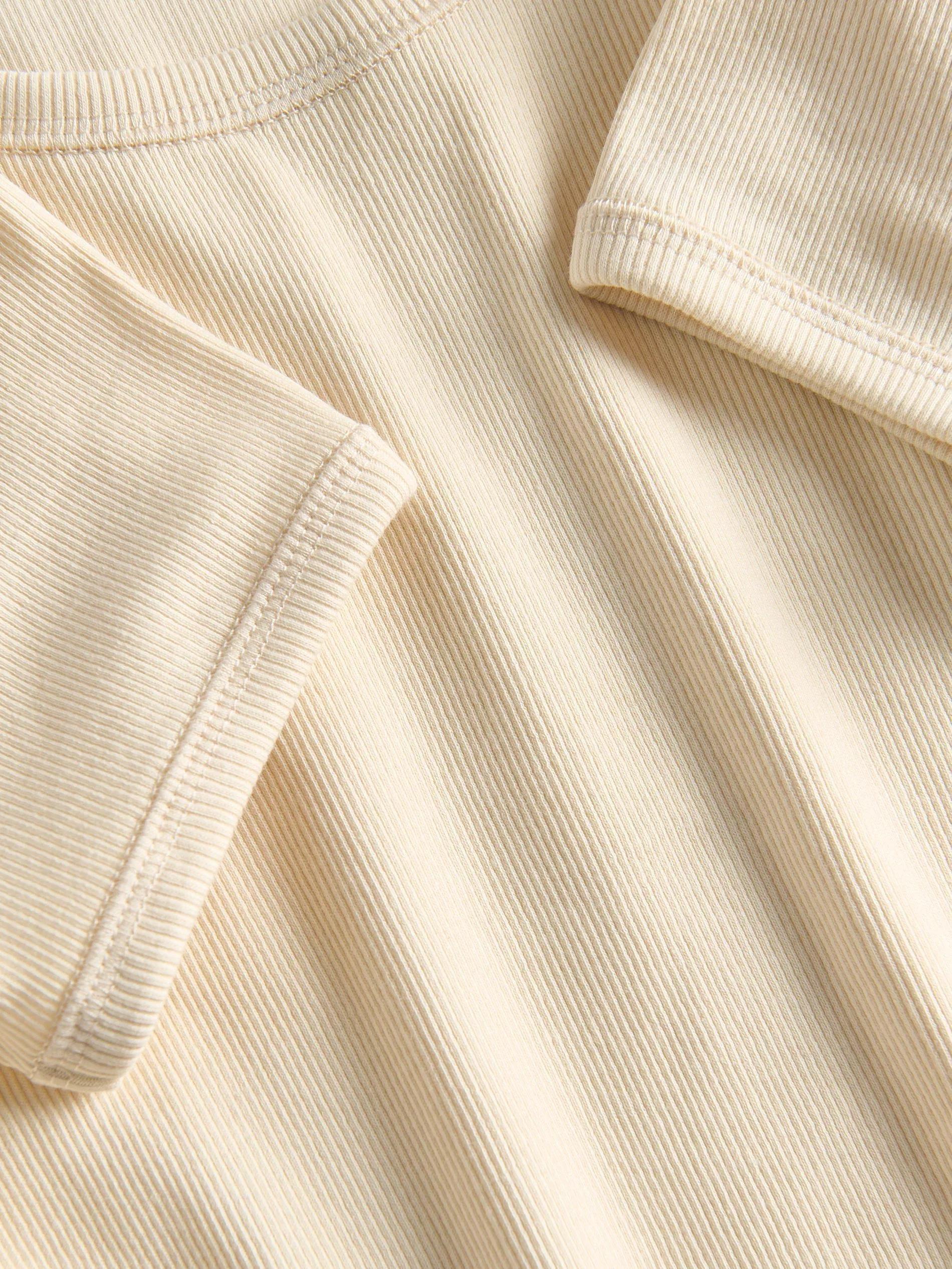 Cream Striped Knit T-Shirt, , large image number 1
