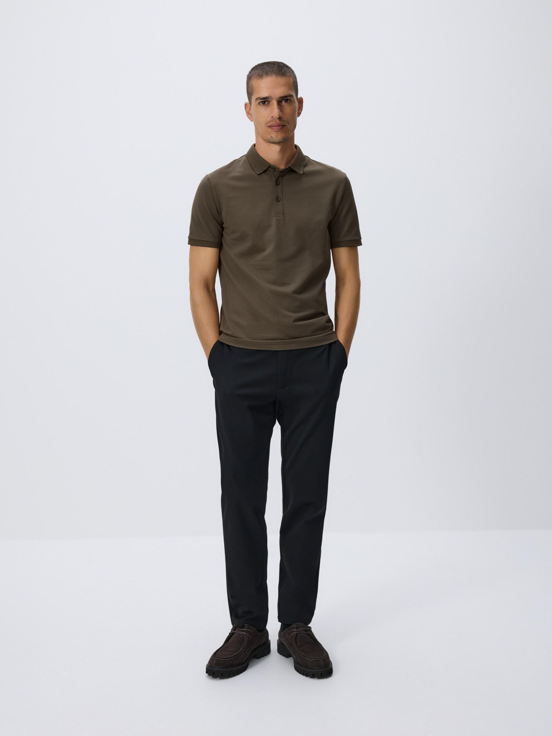 Green Regular Fit Polo Shirt, Khaki, large image number 0