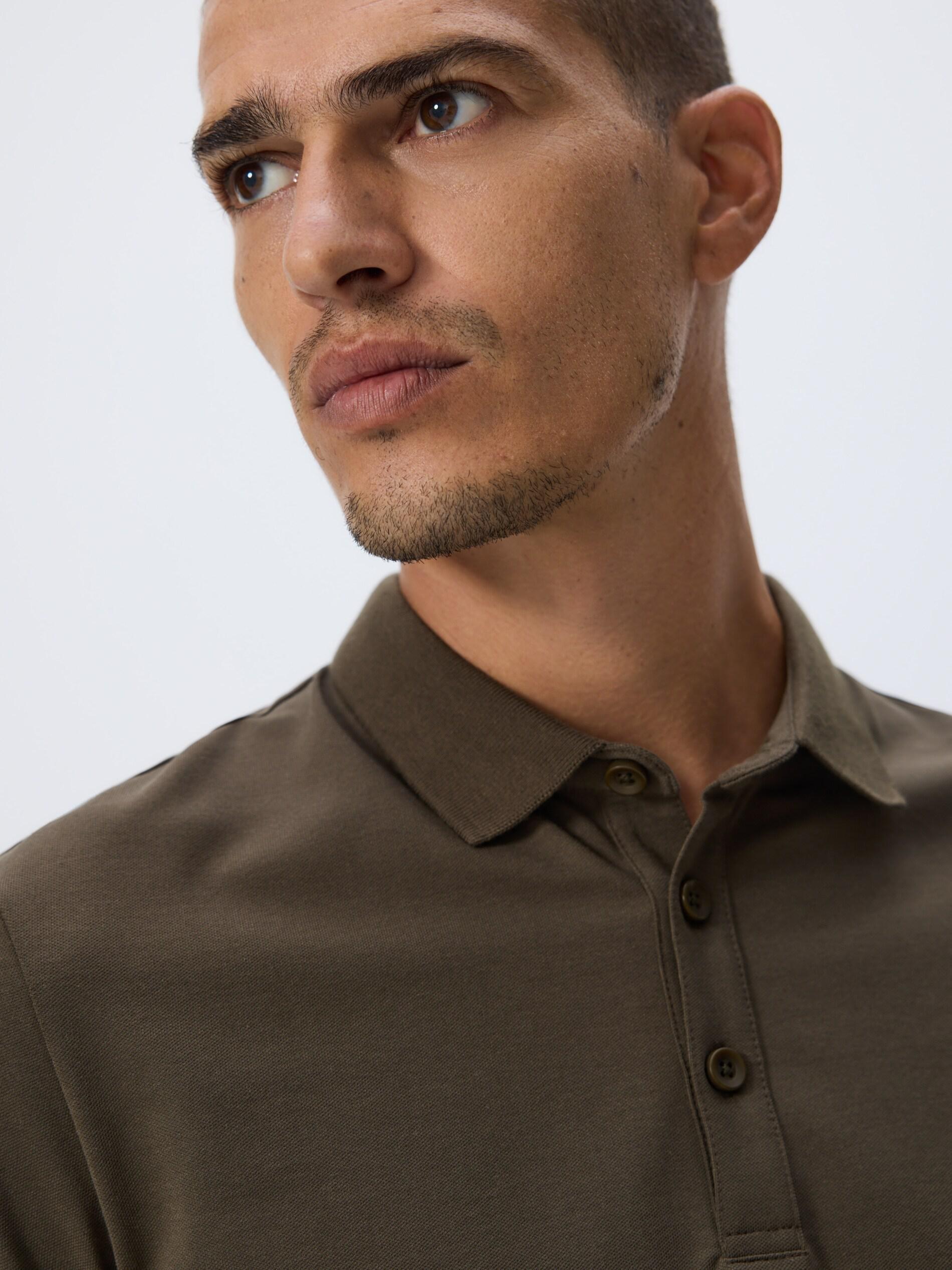 Green Regular Fit Polo Shirt, Khaki, large image number 2