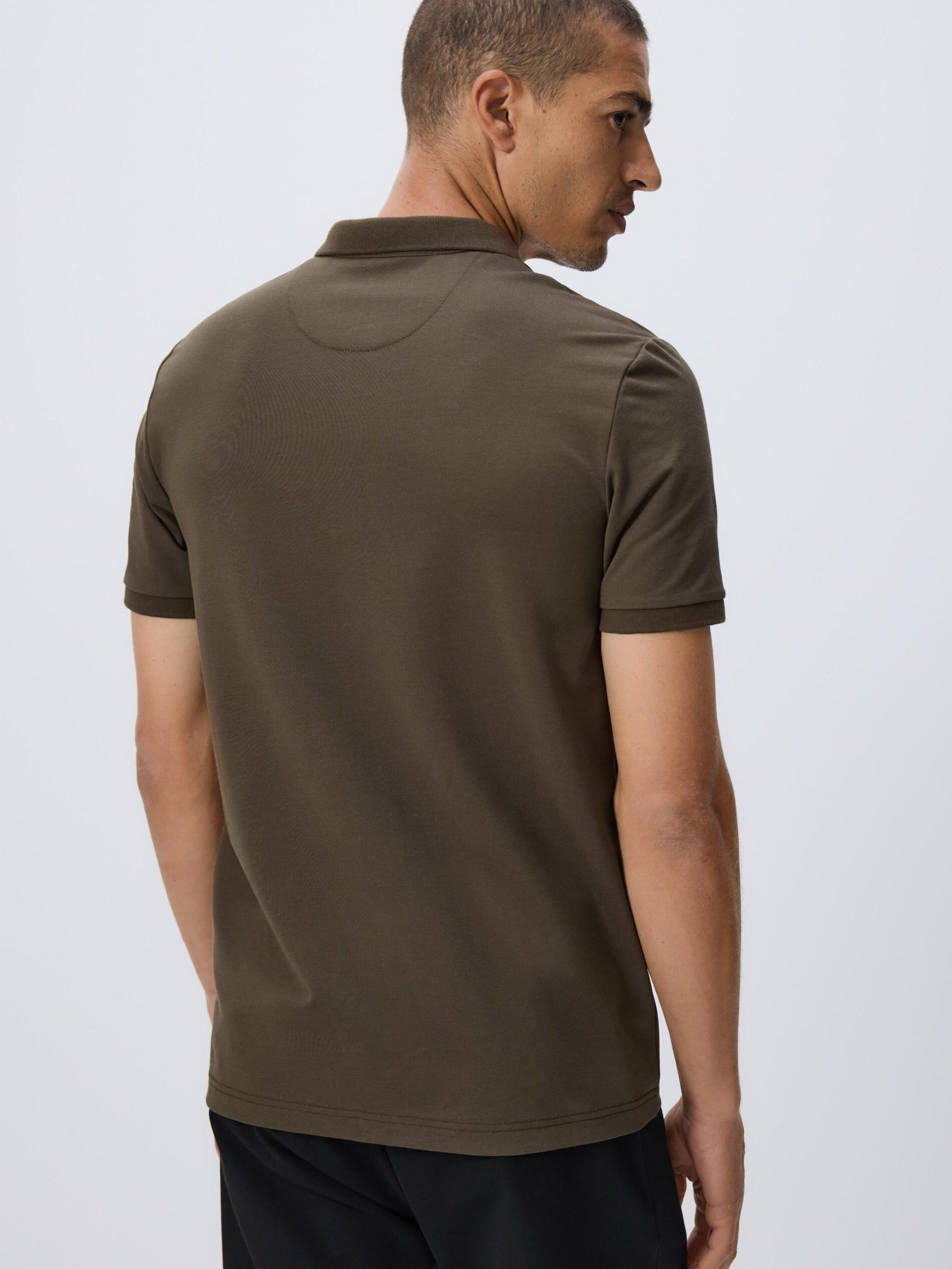 Green Regular Fit Polo Shirt, Khaki, large image number 3