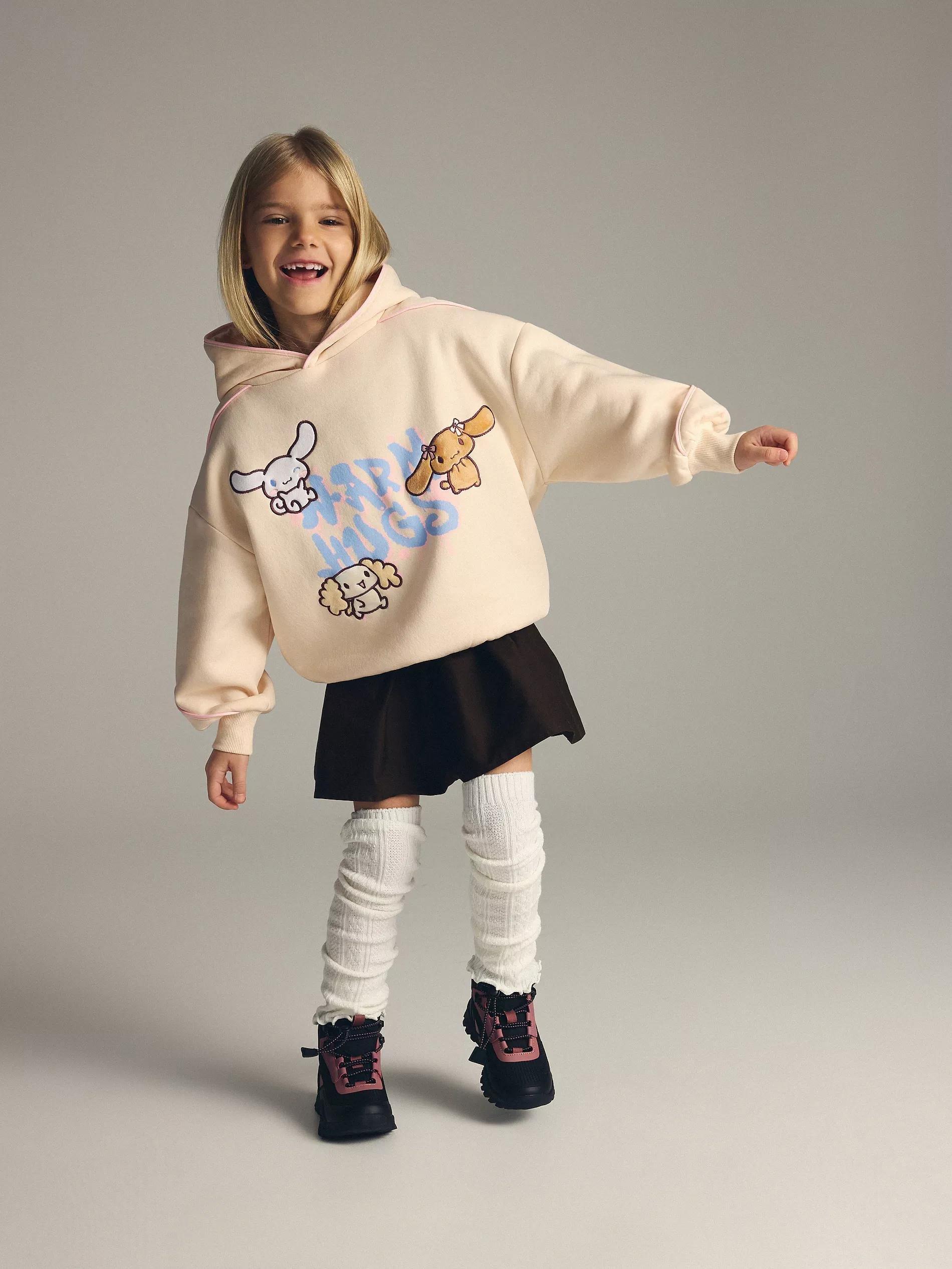 Beige Cinnamoroll Sweatshirt, Kids Girls, Ivory, medium
