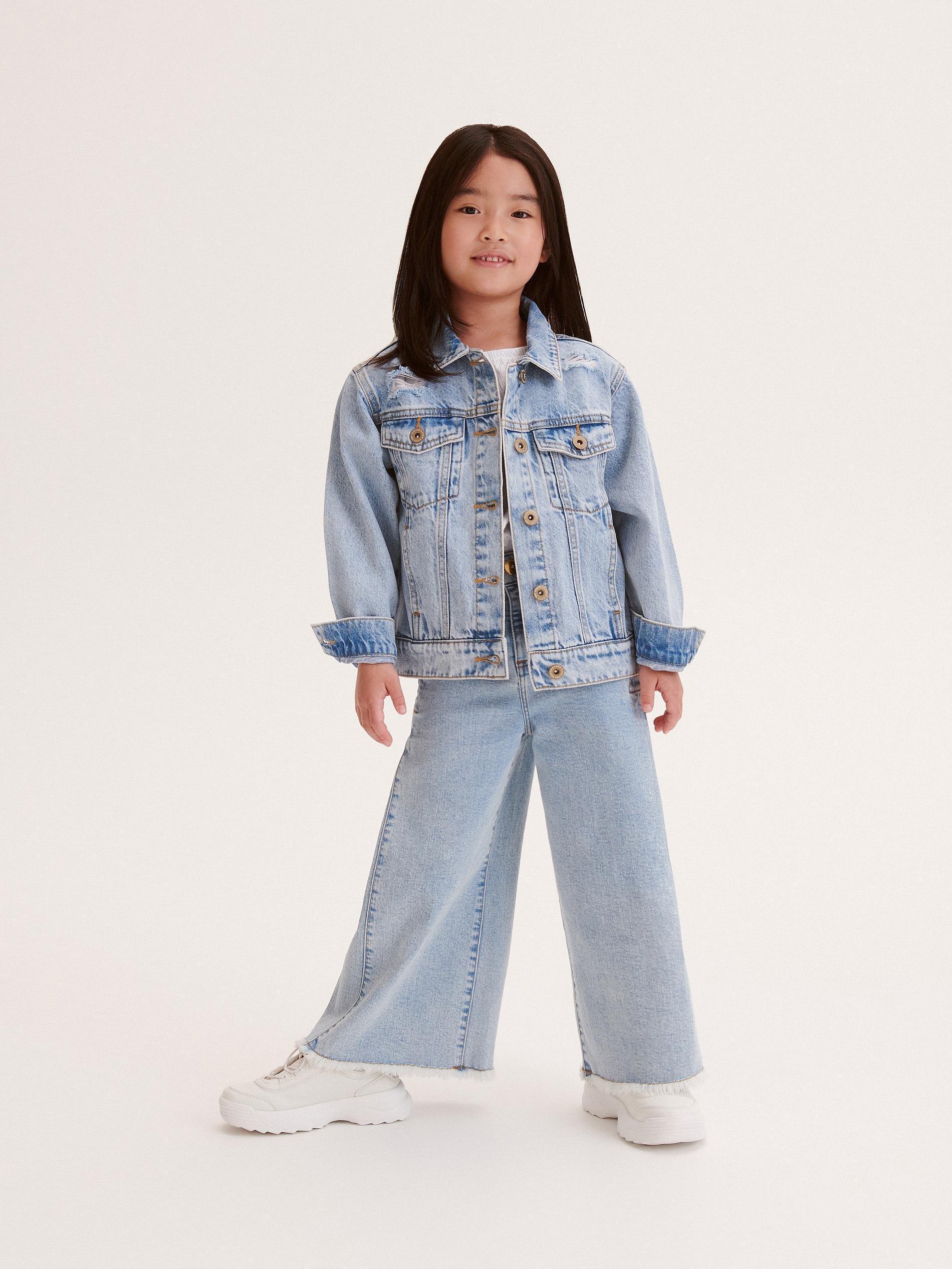 Blue Jean Jacket With Appliques, Kids Girls, , large image number 2