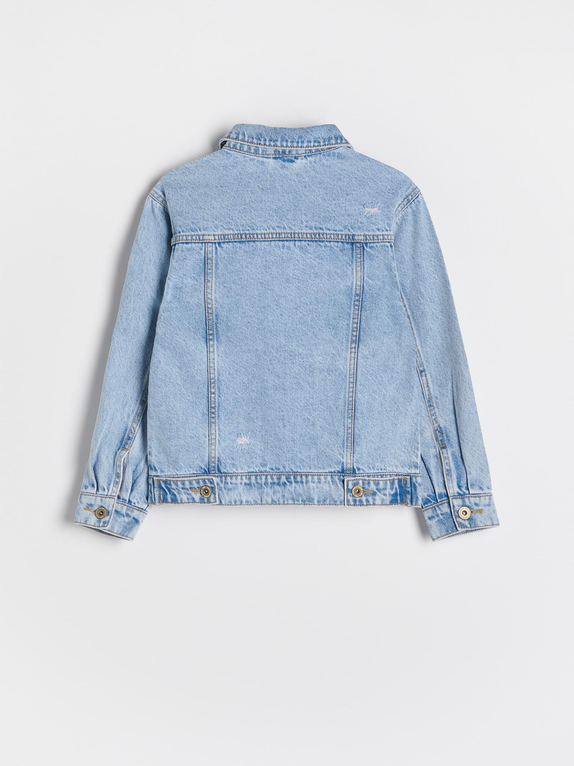 Blue Jean Jacket With Appliques, Kids Girls, , large image number 4