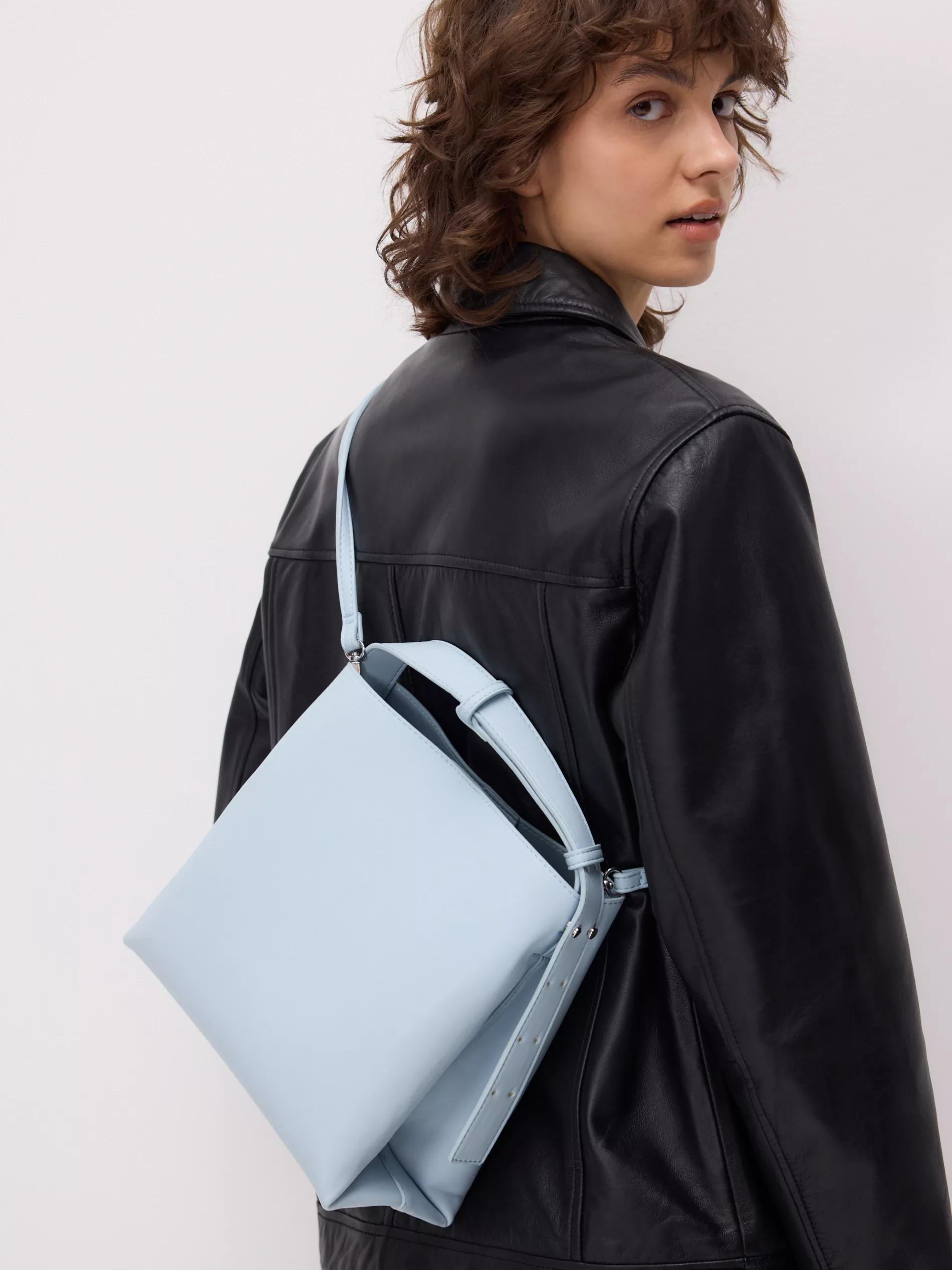 Blue Shopper Bag, Blue, large image number 3