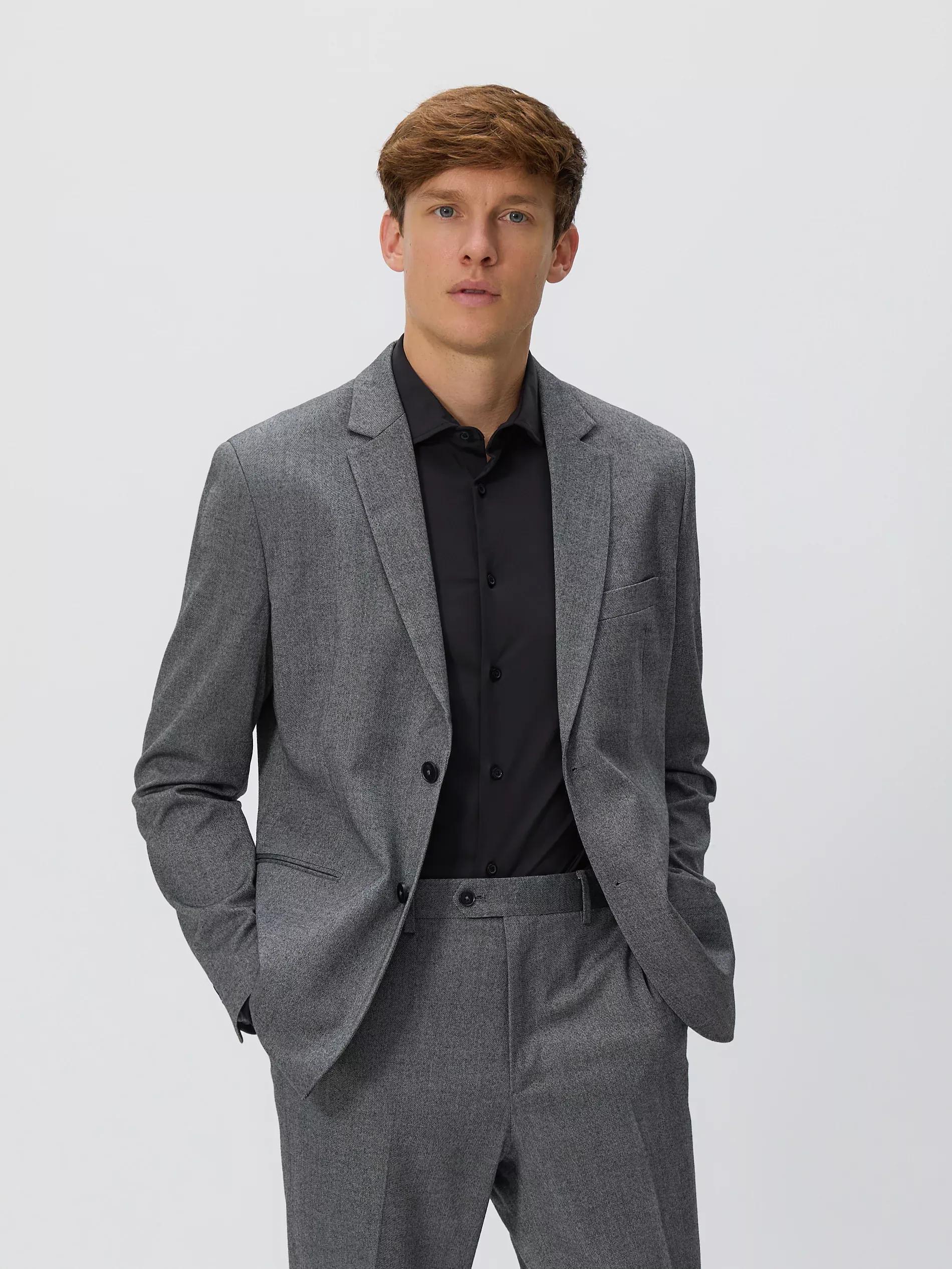 Black Slim Fit Shirt, Black, large image number 1