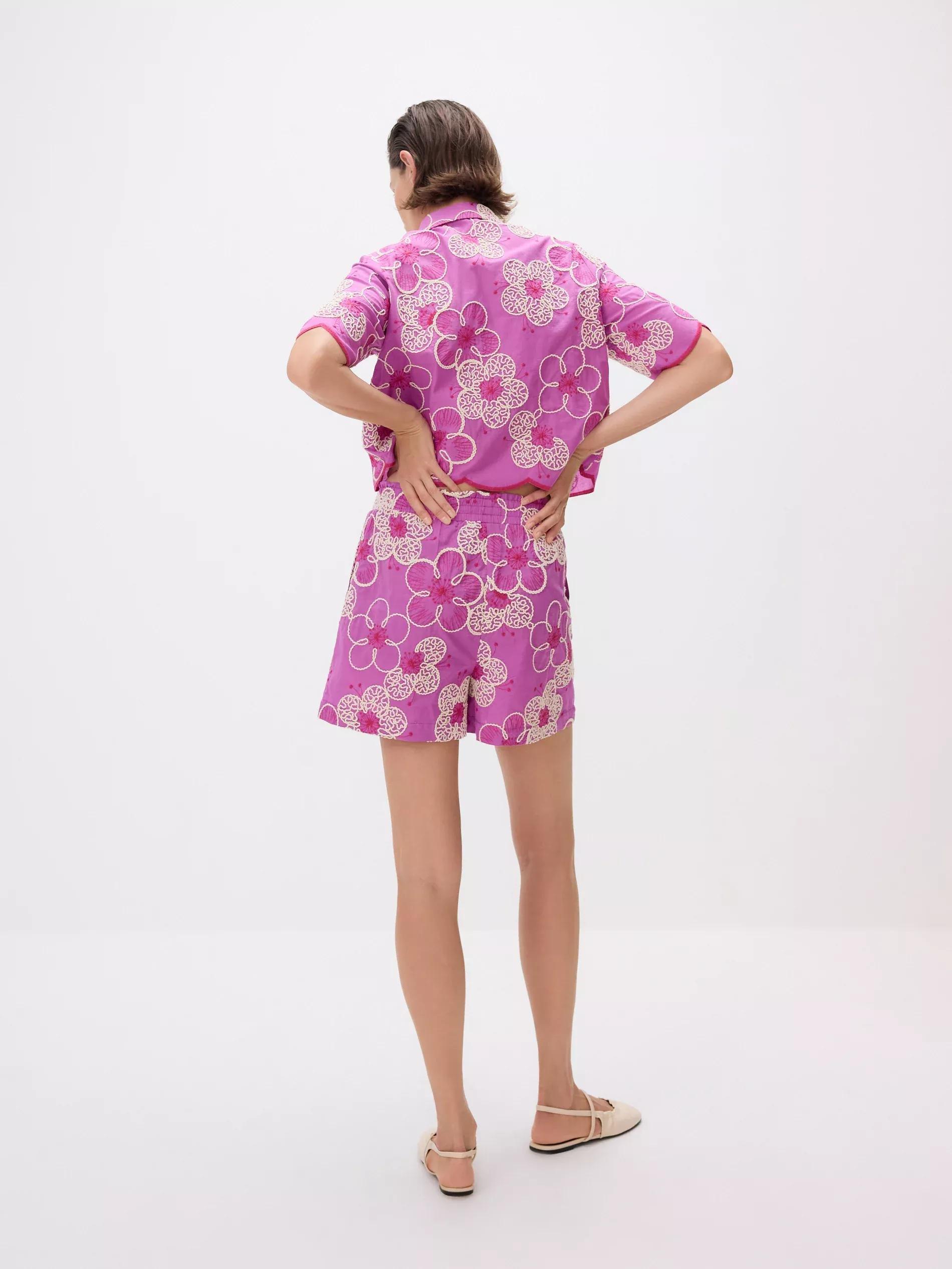 Multicolour Shorts With Embroidered Pattern, , large image number 3