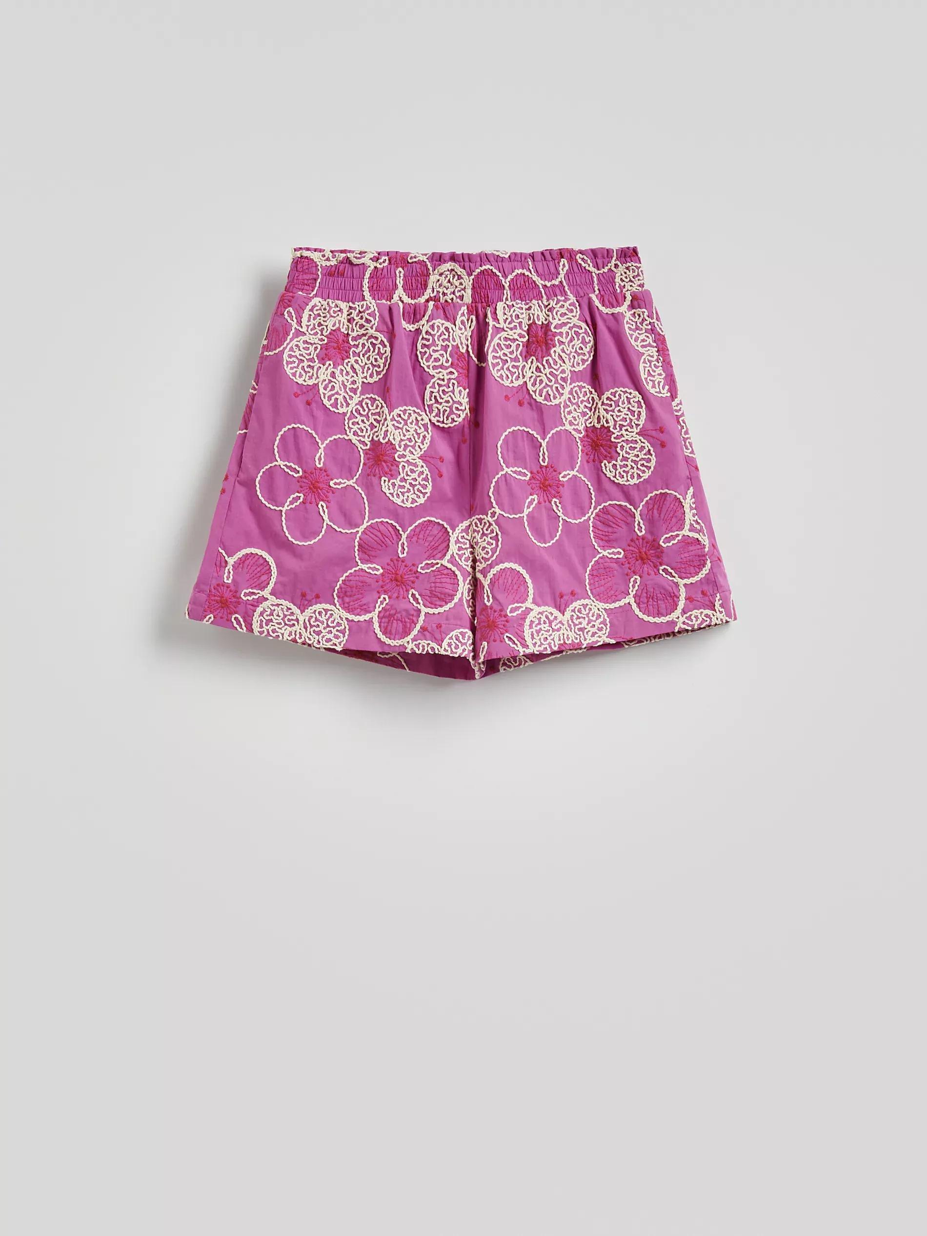 Multicolour Shorts With Embroidered Pattern, , large image number 4