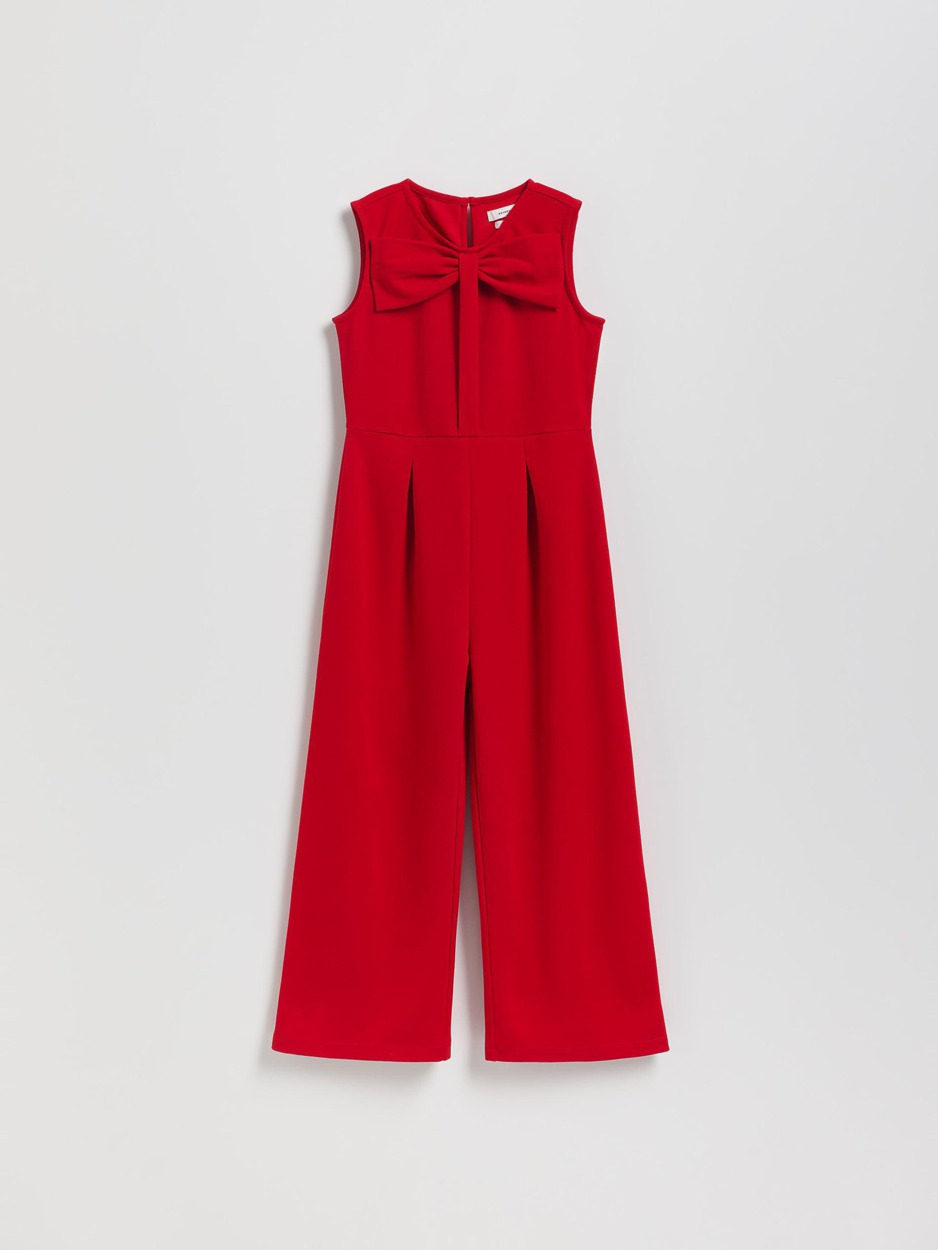 Red Jumpsuit With Bow Detail, Red, large image number 2
