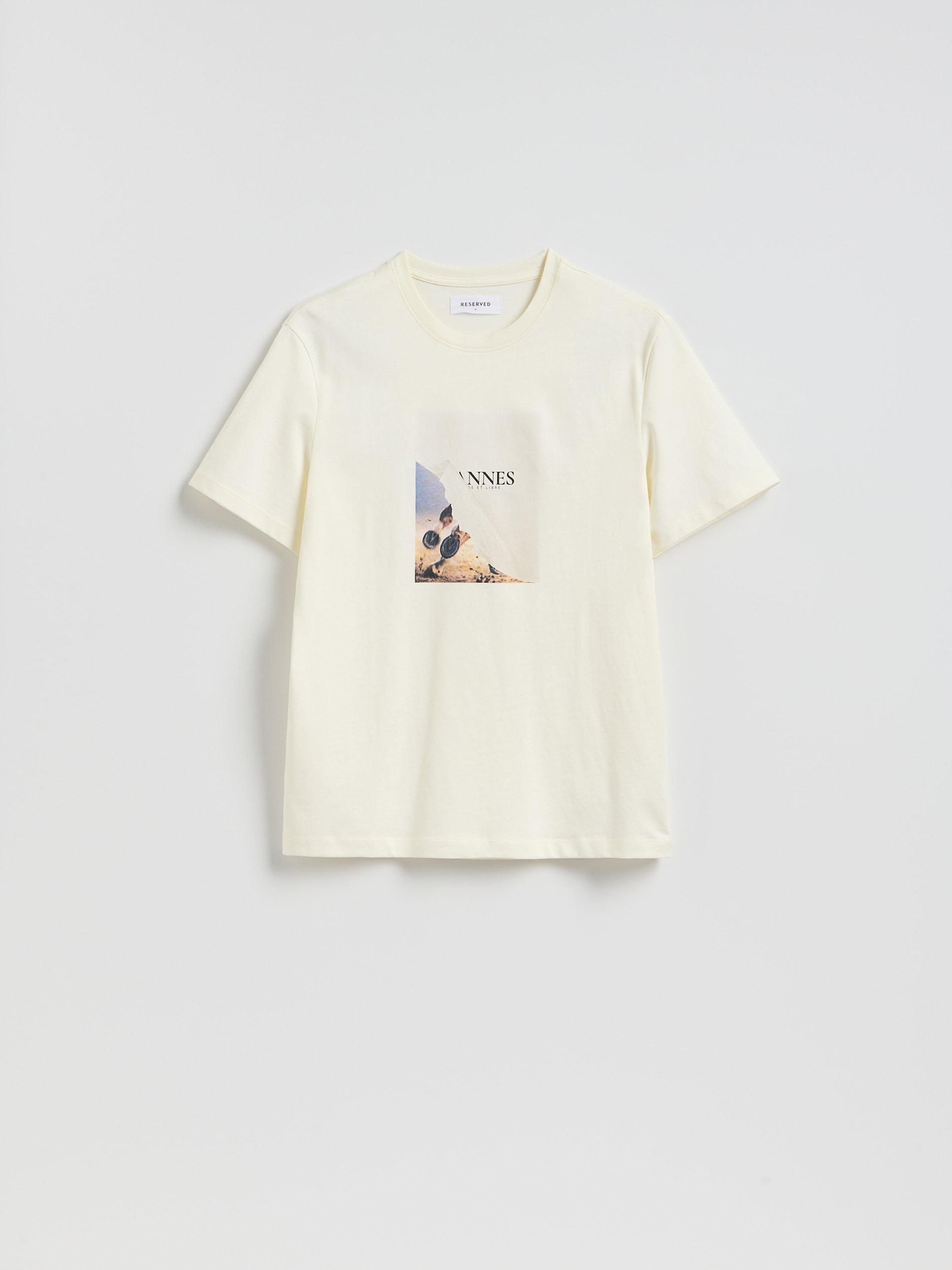 Mercerised organic cotton regular fit T-shirt, Ivory, large image number 4