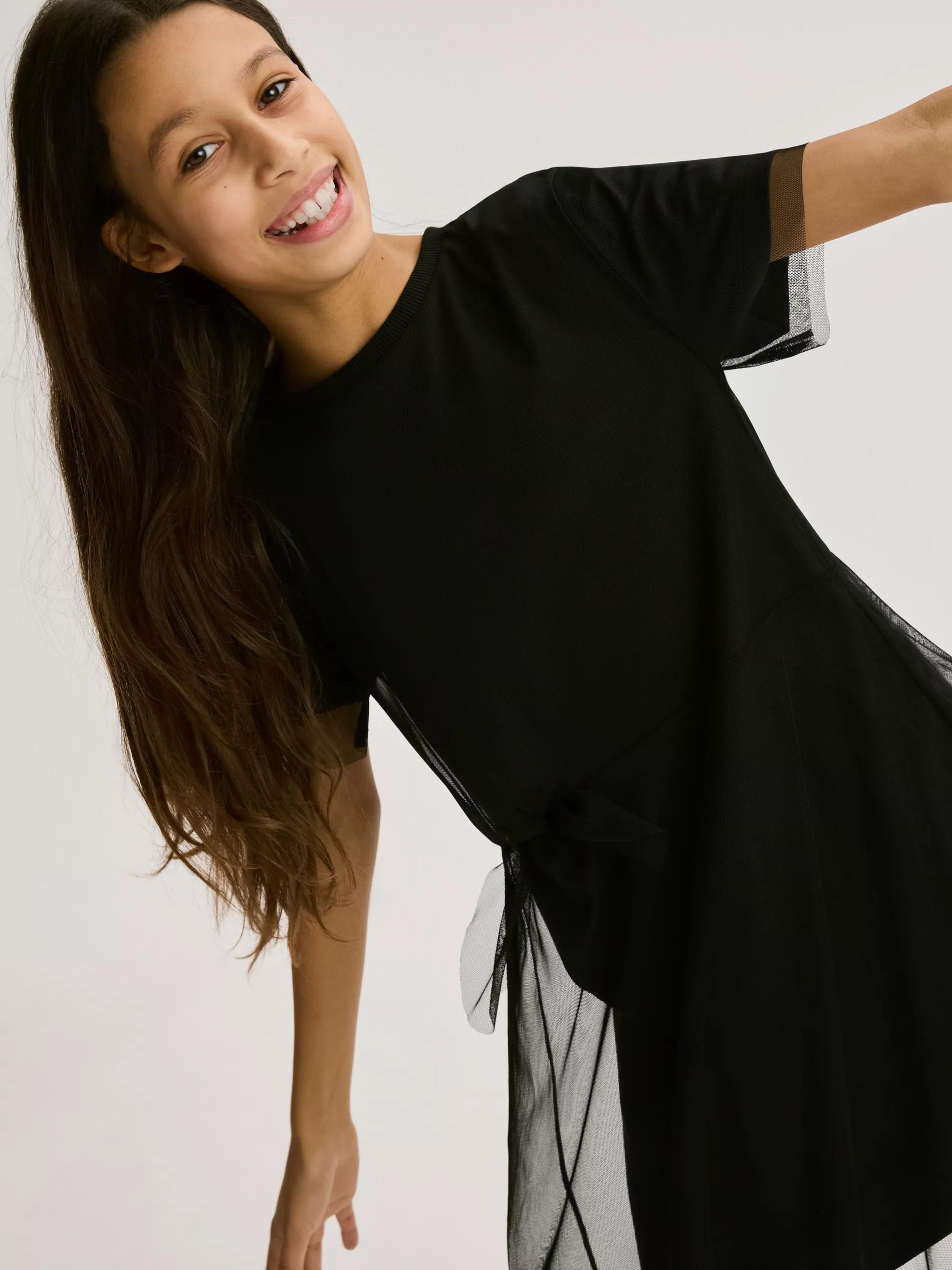 Black Tulle Dress, Black, large image number 0