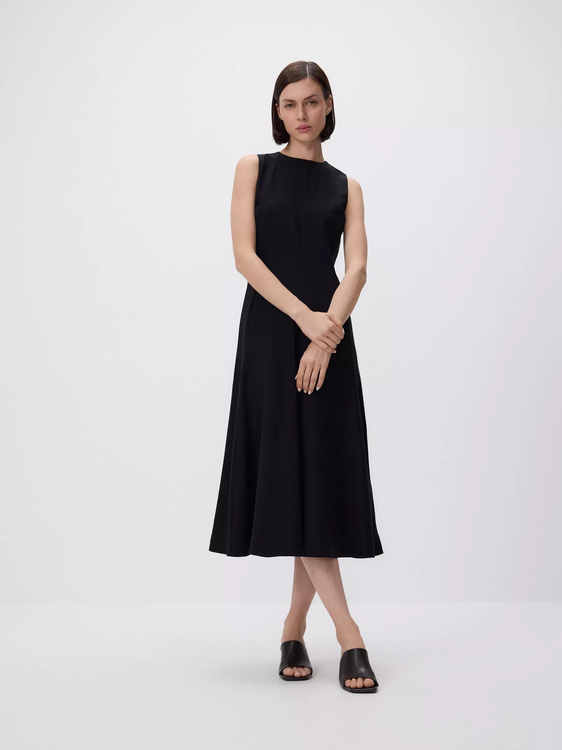 Black Lyocell Blend Dress, , large image number 0
