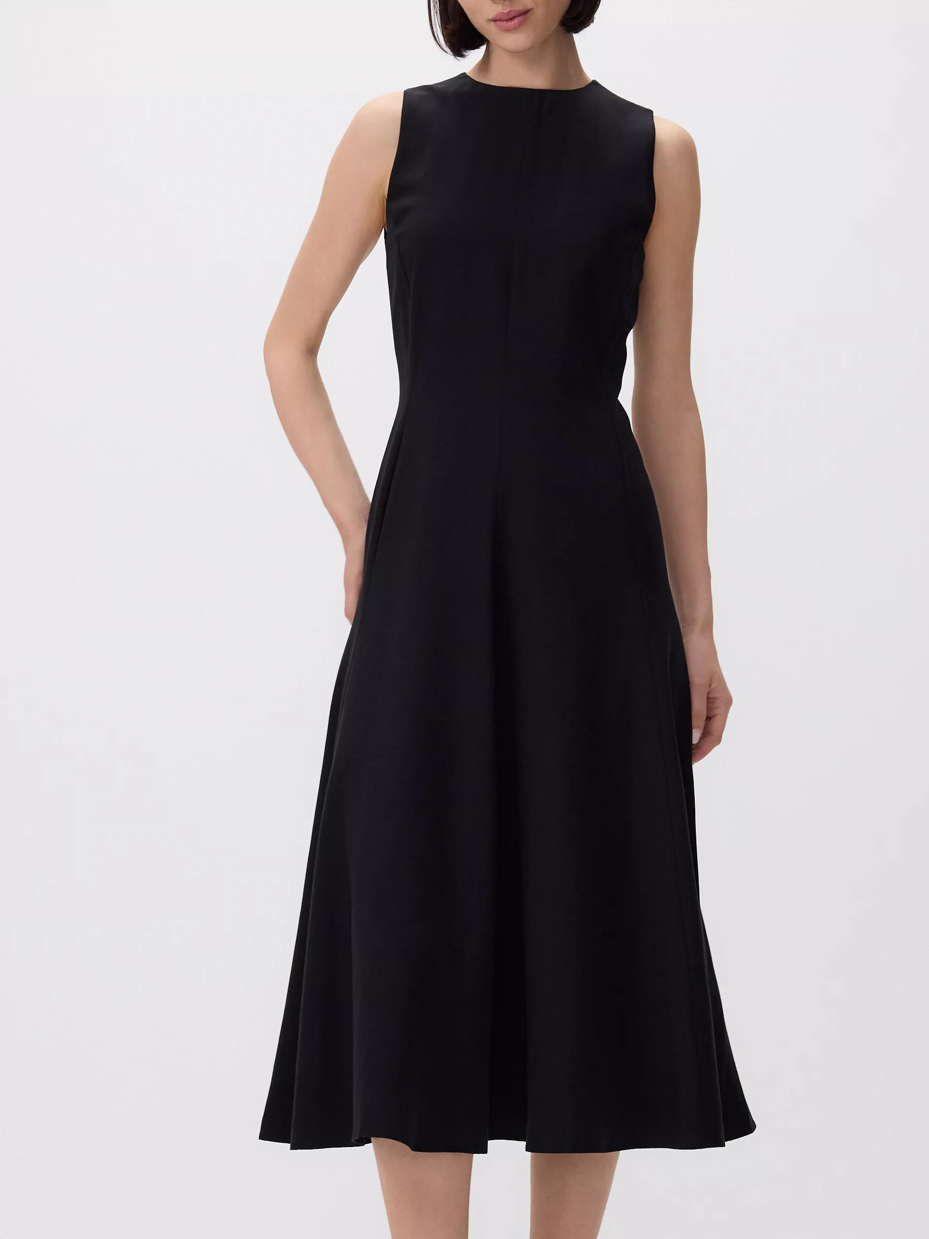 Black Lyocell Blend Dress, Black, medium