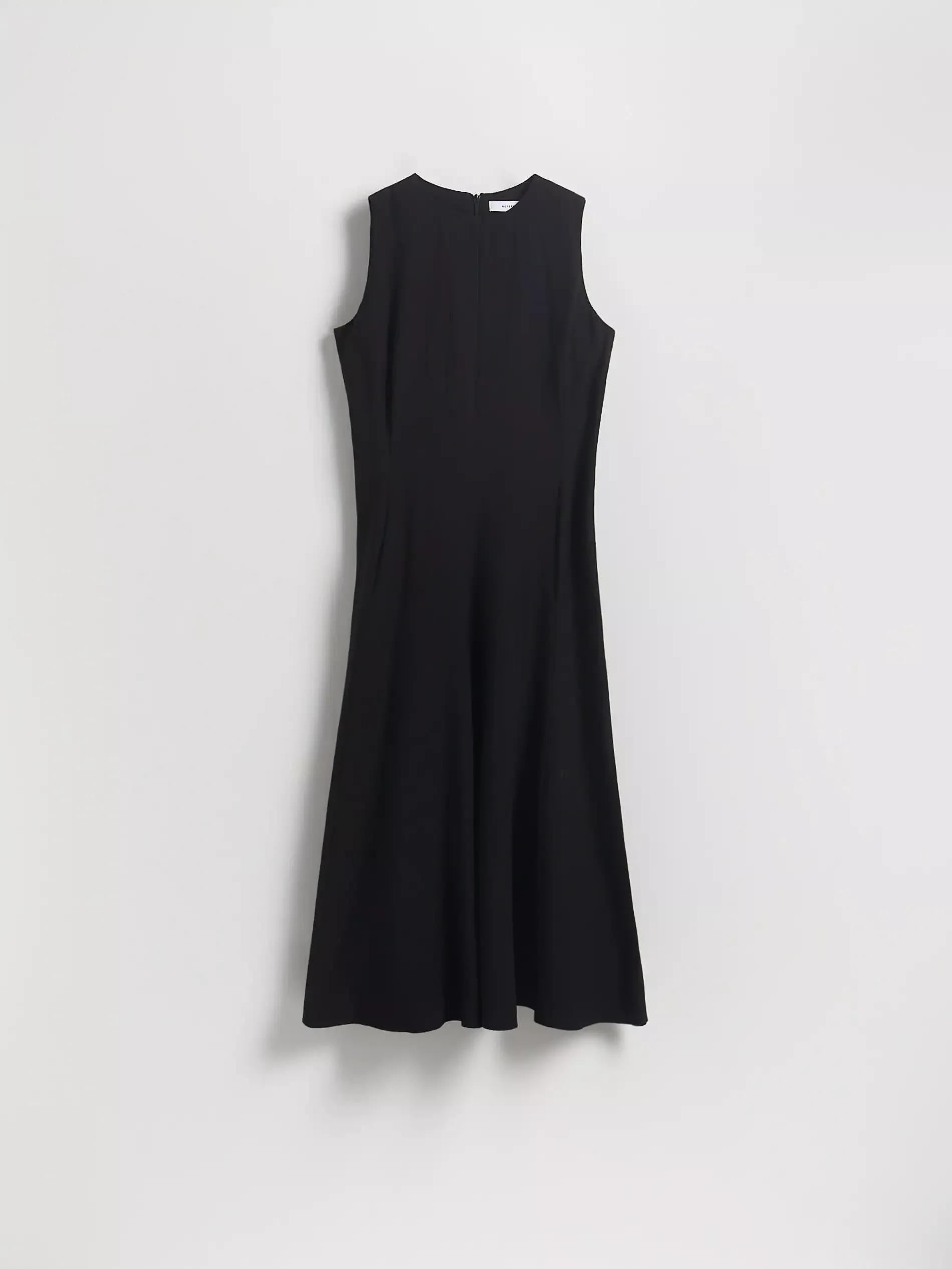 Black Lyocell Blend Dress, Black, large image number 4