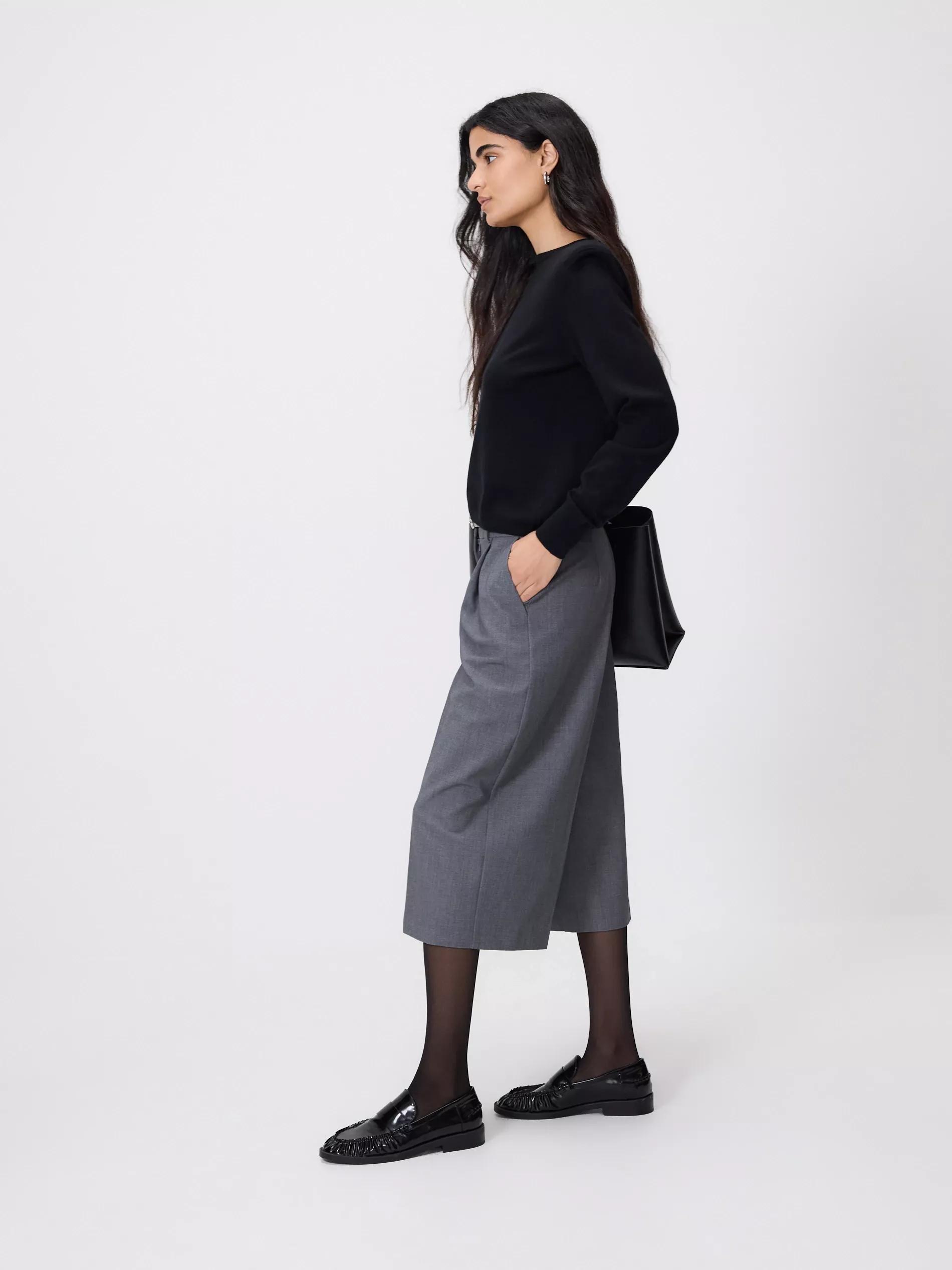 Grey Belted Bermuda Shorts, Grey, large image number 0