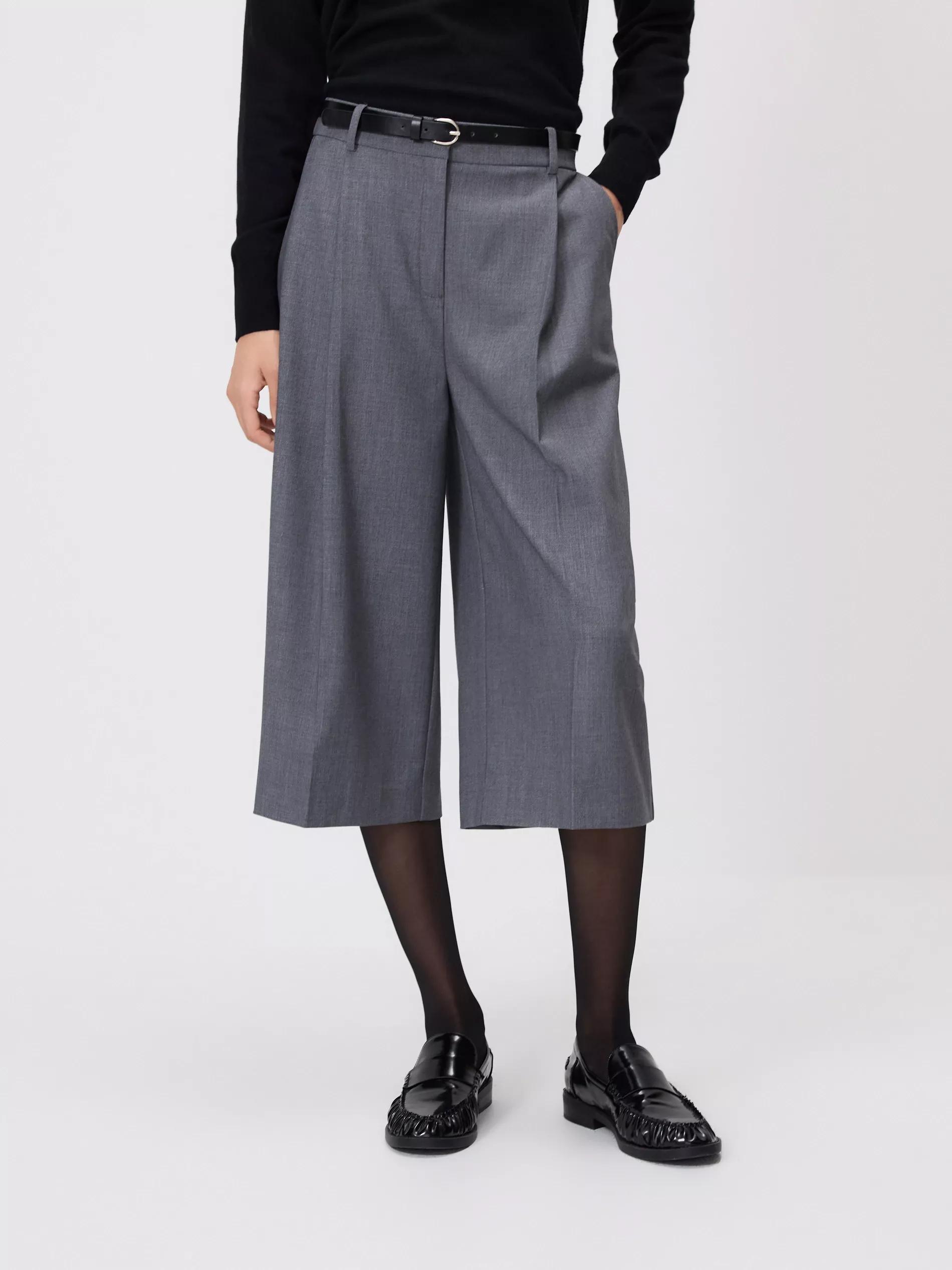 Grey Belted Bermuda Shorts, Grey, large image number 2