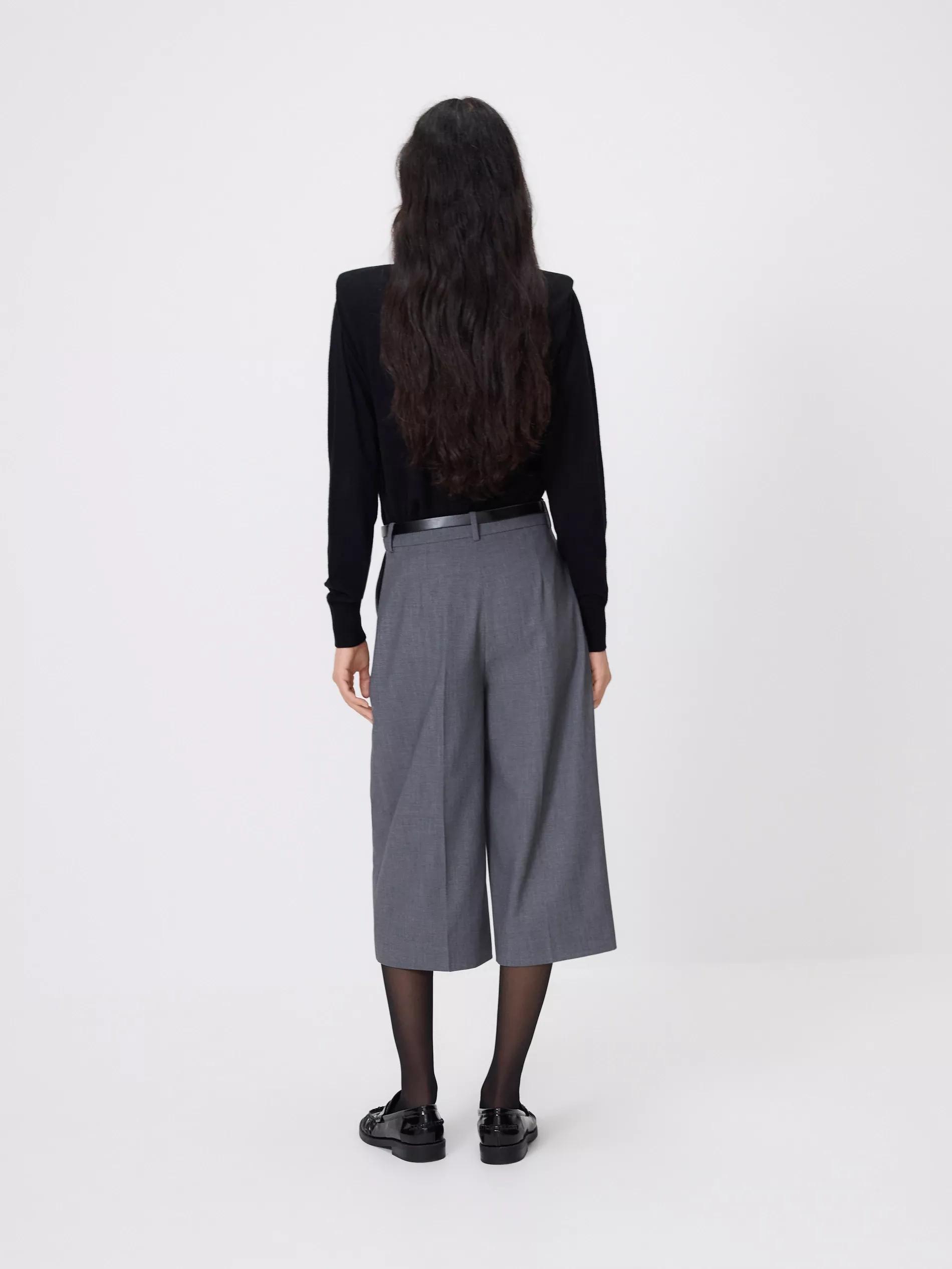 Grey Belted Bermuda Shorts, Grey, large image number 3