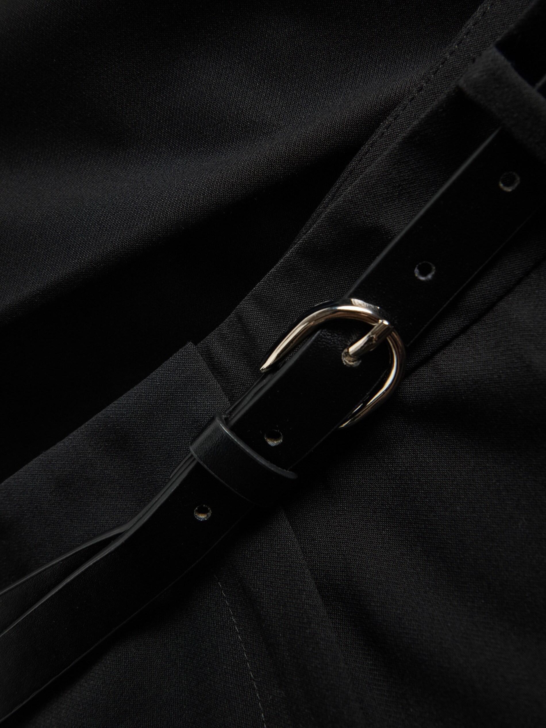 Black Belted Bermuda Shorts, Black, large image number 5