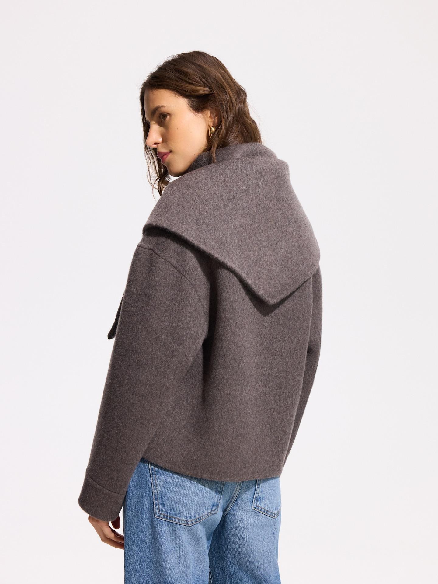 Brown Wool Rich Jacket, Brown, medium