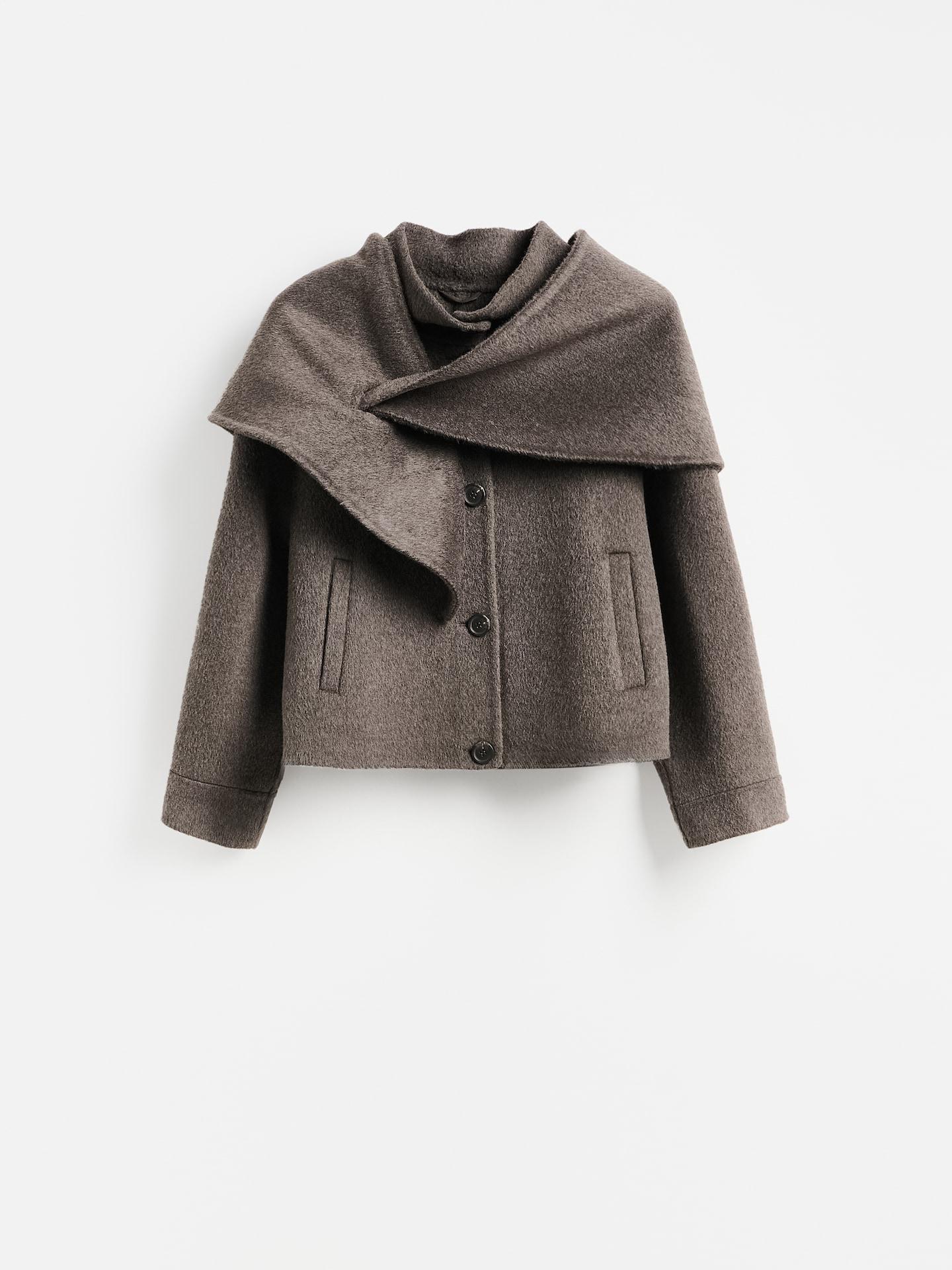 Brown Wool Rich Jacket, Brown, large image number 3