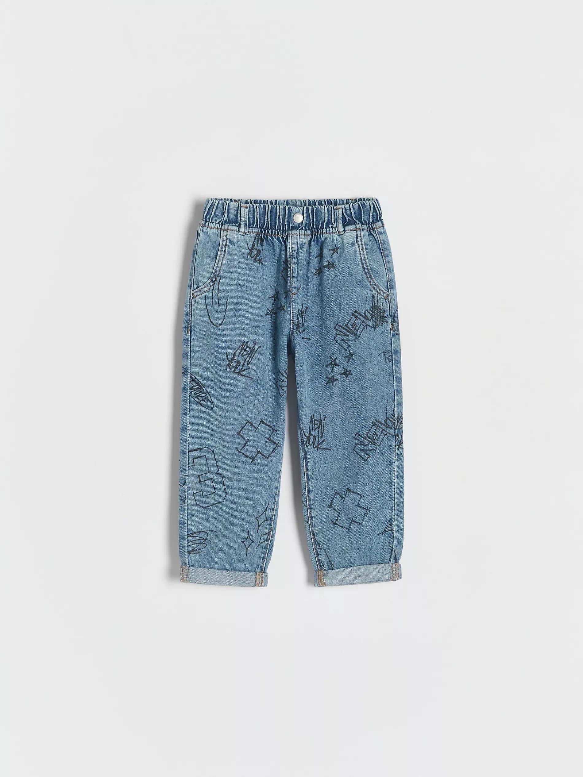 Blue Jeans With Print, , medium