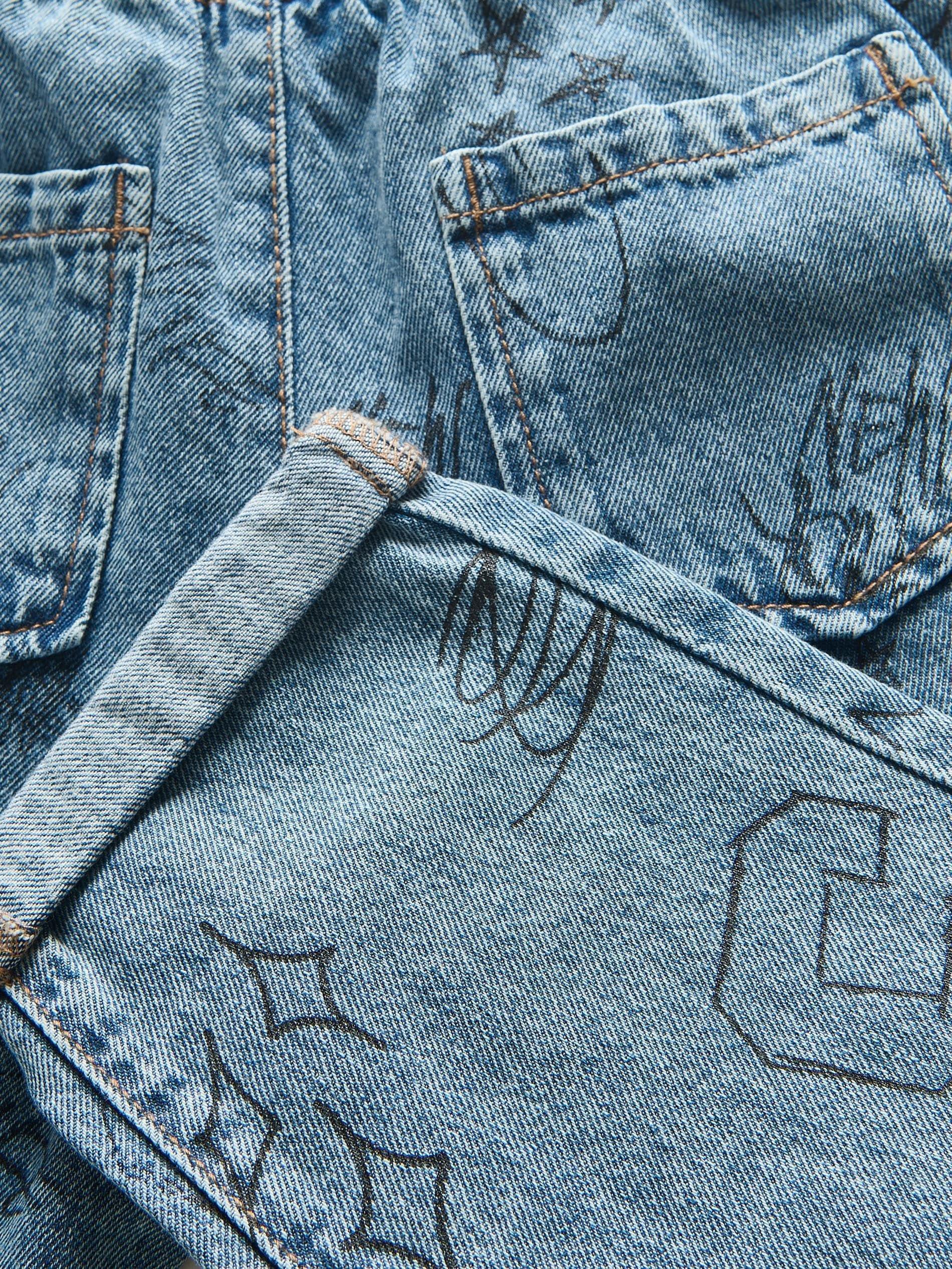 Blue Jeans With Print, , large image number 1