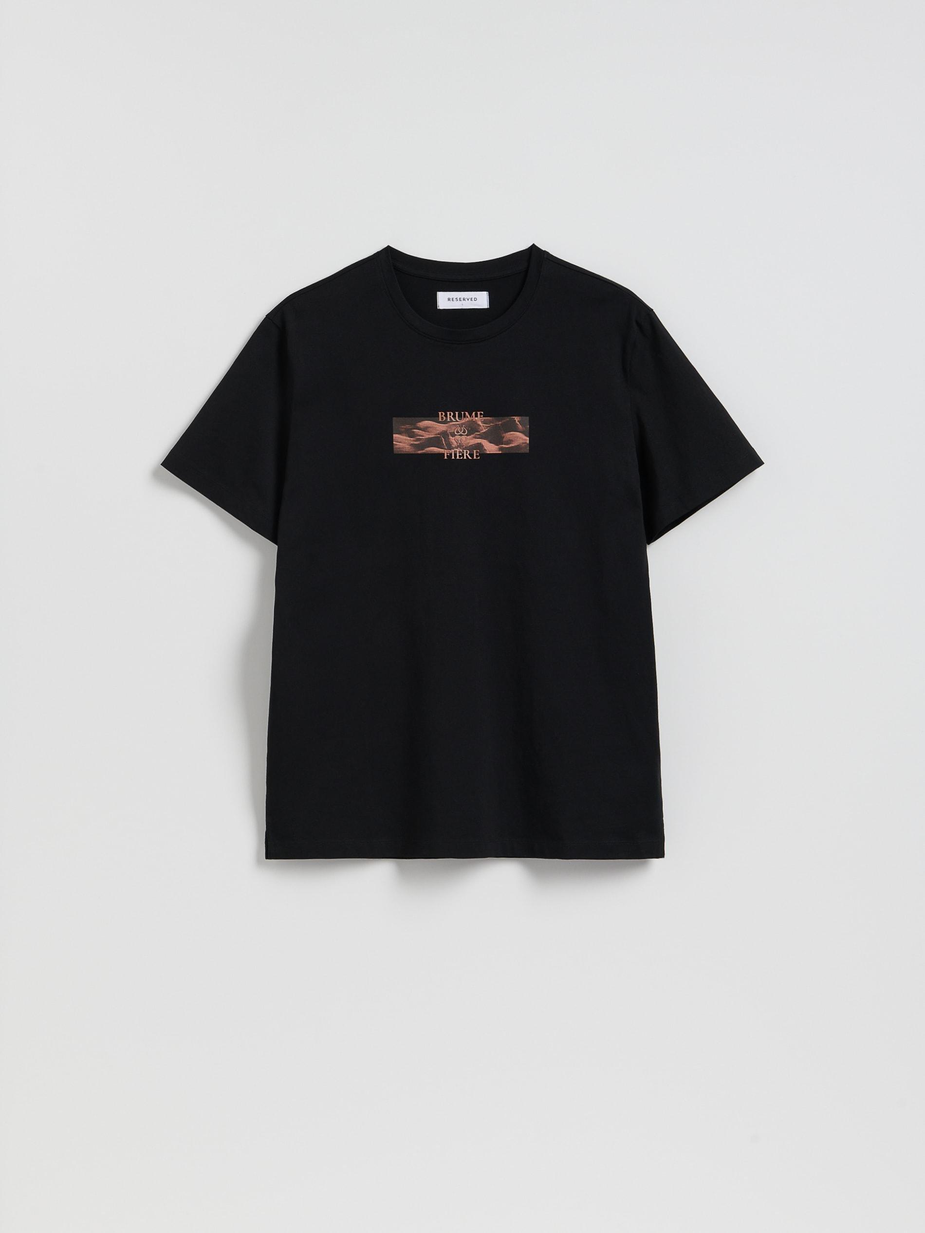 Black Mercerised Organic Cotton Regular Fit T-Shirt, Black, large image number 4
