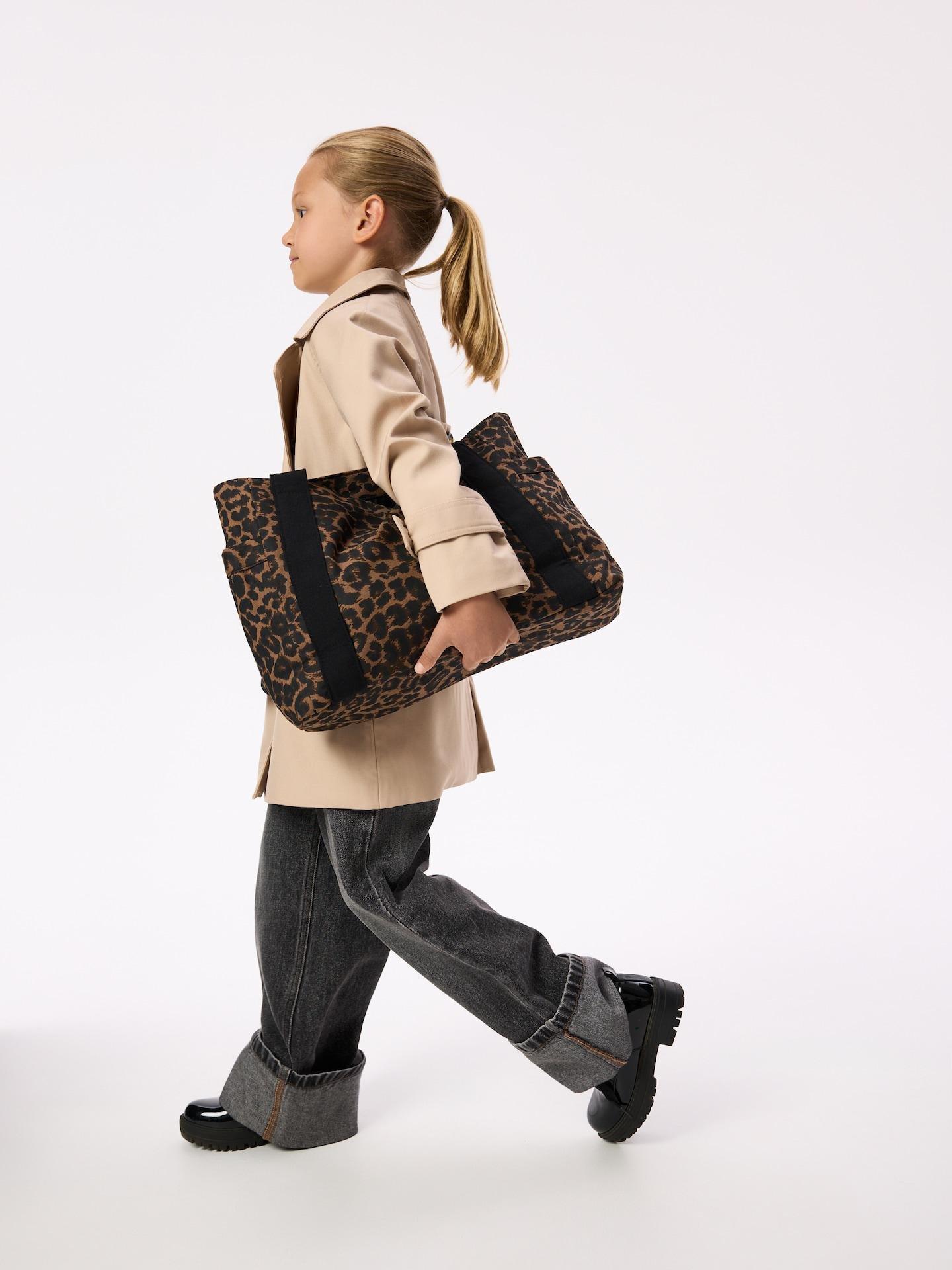 Brown Animal-Print Bag, Brown, medium