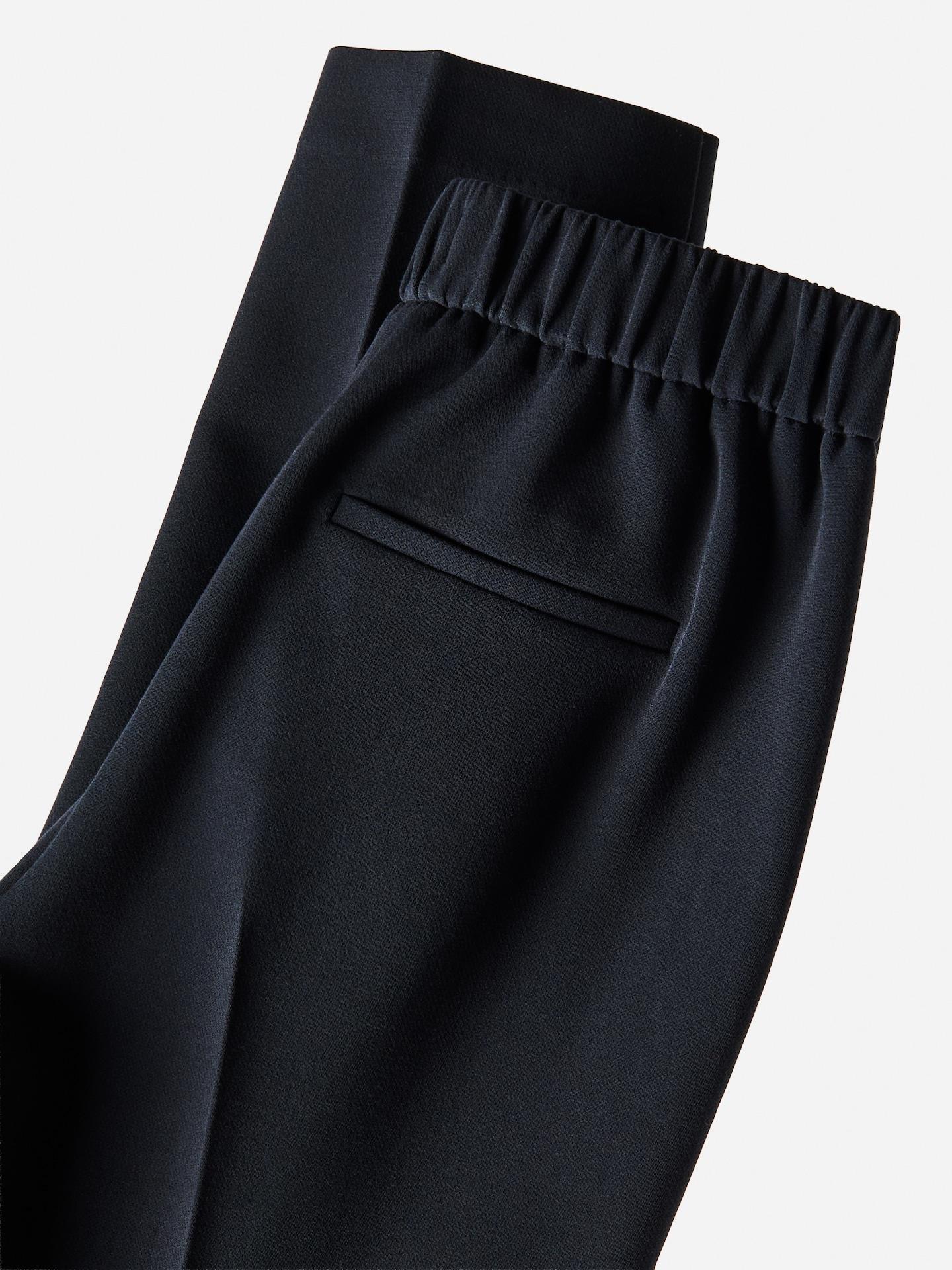 Blue Creased Cigarette Trousers, Navy, large image number 1