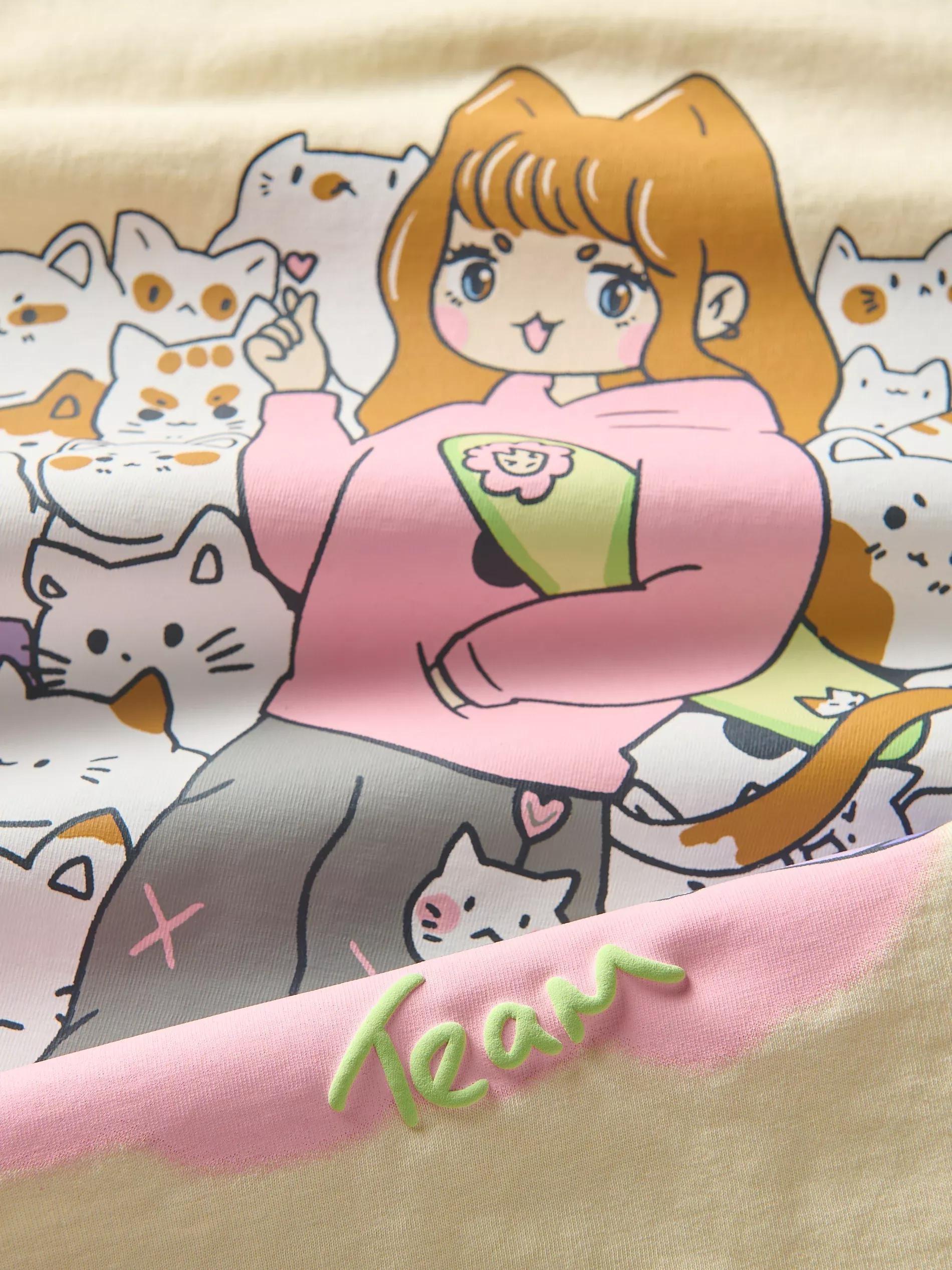Beige Printed Cotton T-Shirt, , large image number 2