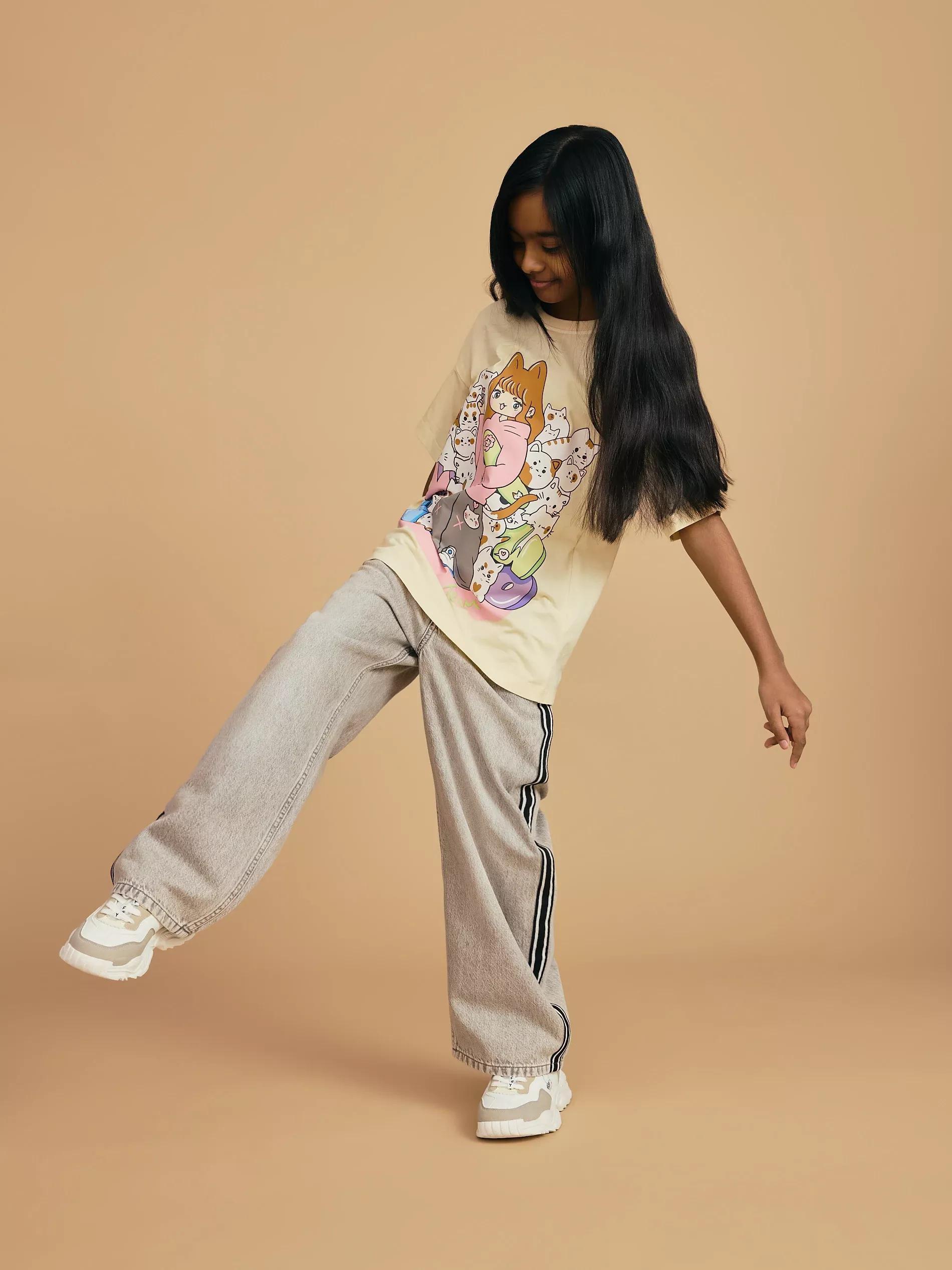 Beige Printed Cotton T-Shirt, , large image number 3