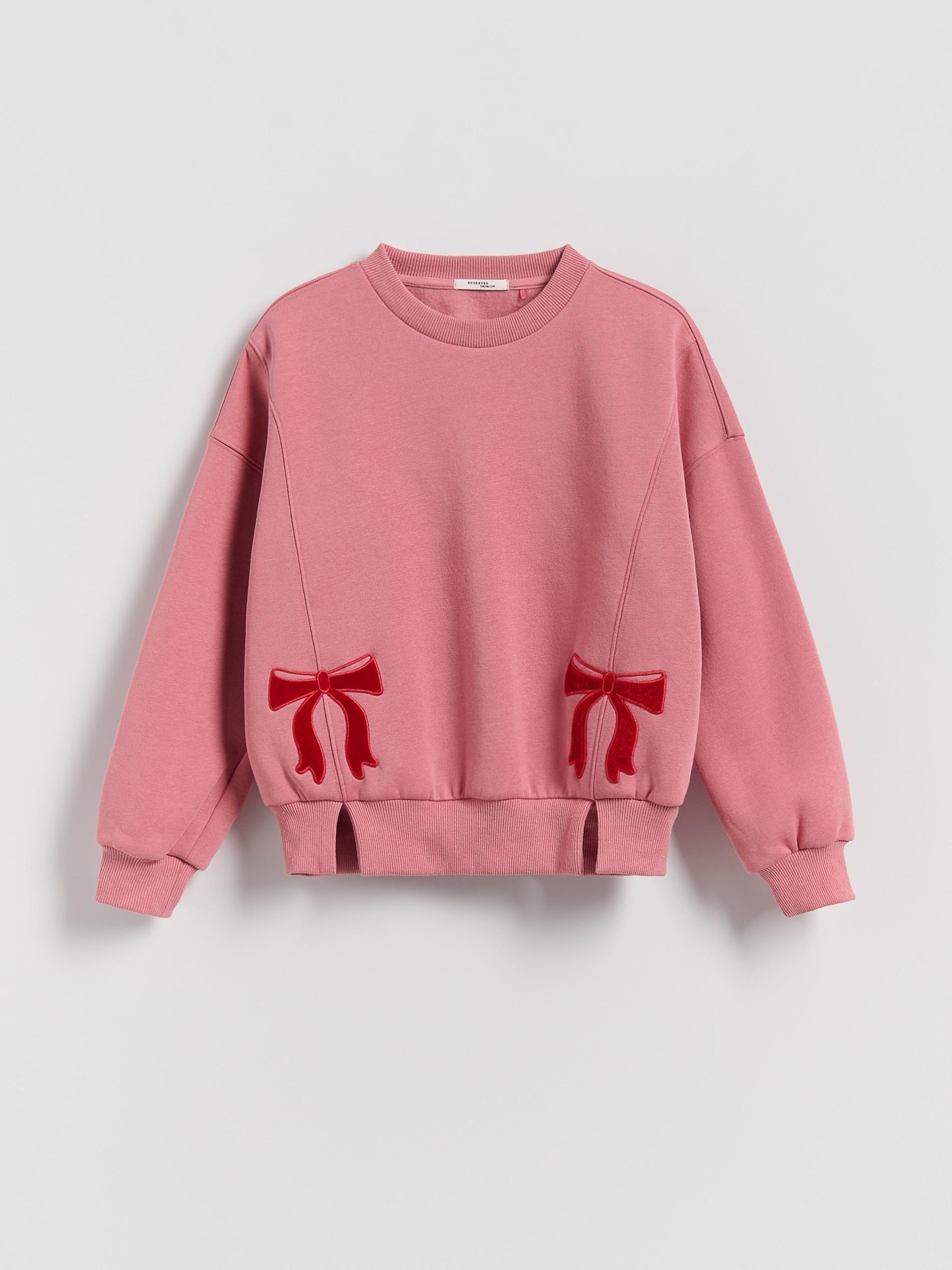 Pink Sweatshirt With Bows, Purple, medium