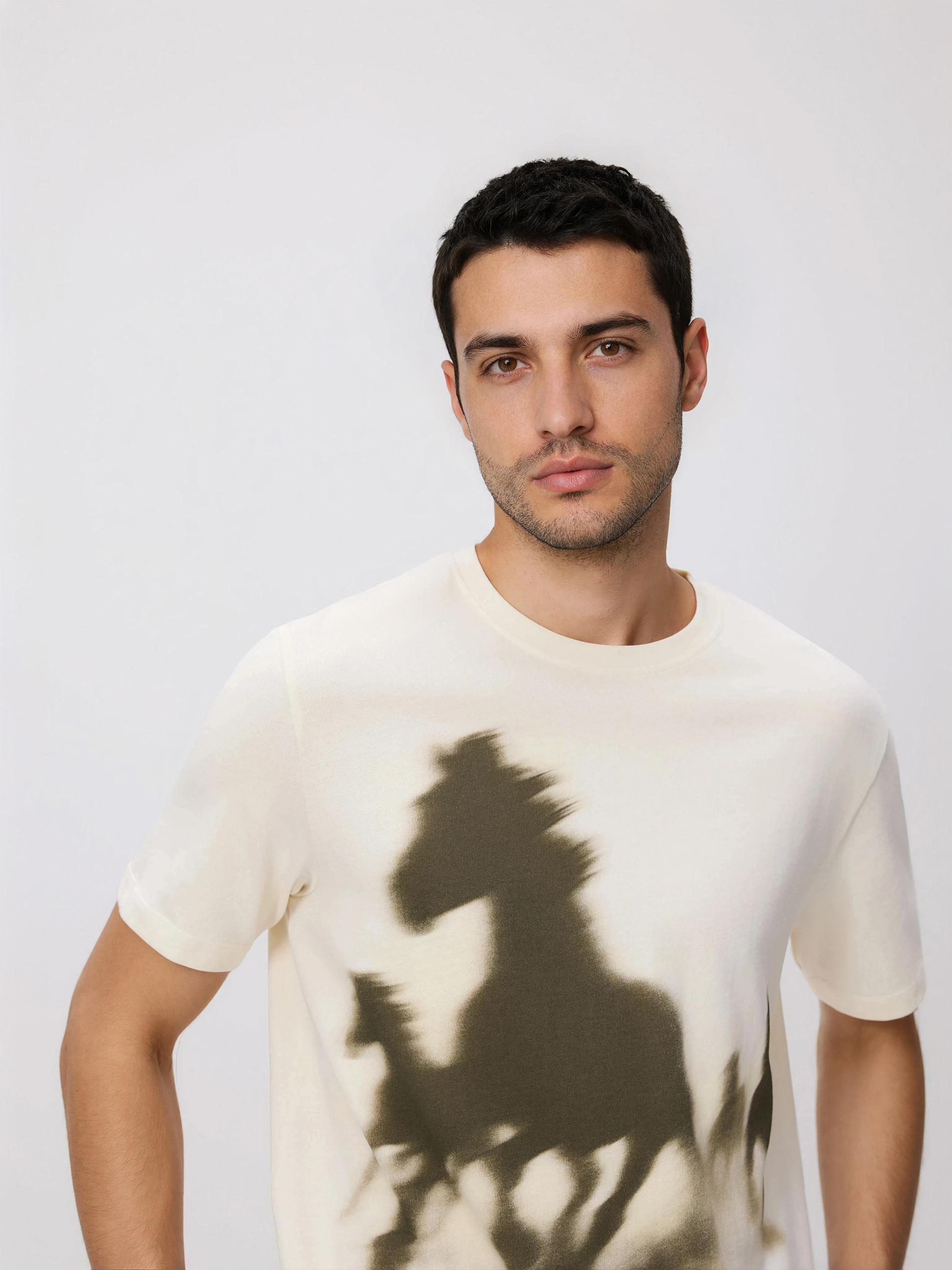 Beige Embroidered Cotton Shirt, Ivory, medium