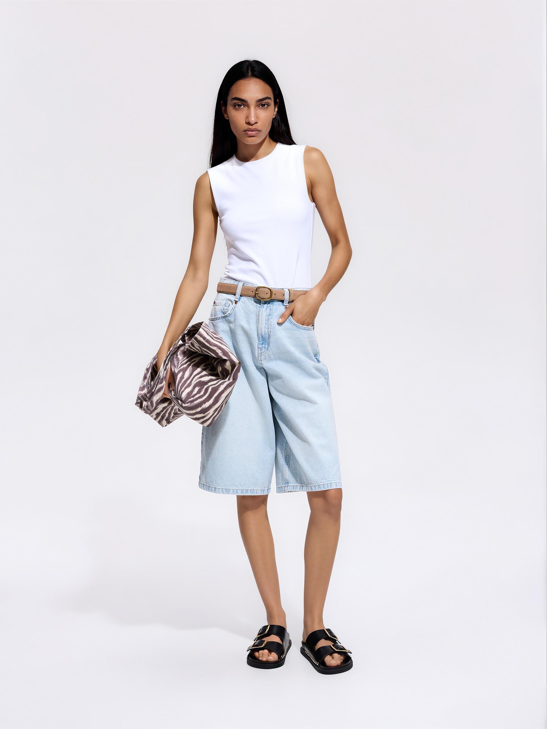 White Cotton Top, White, medium